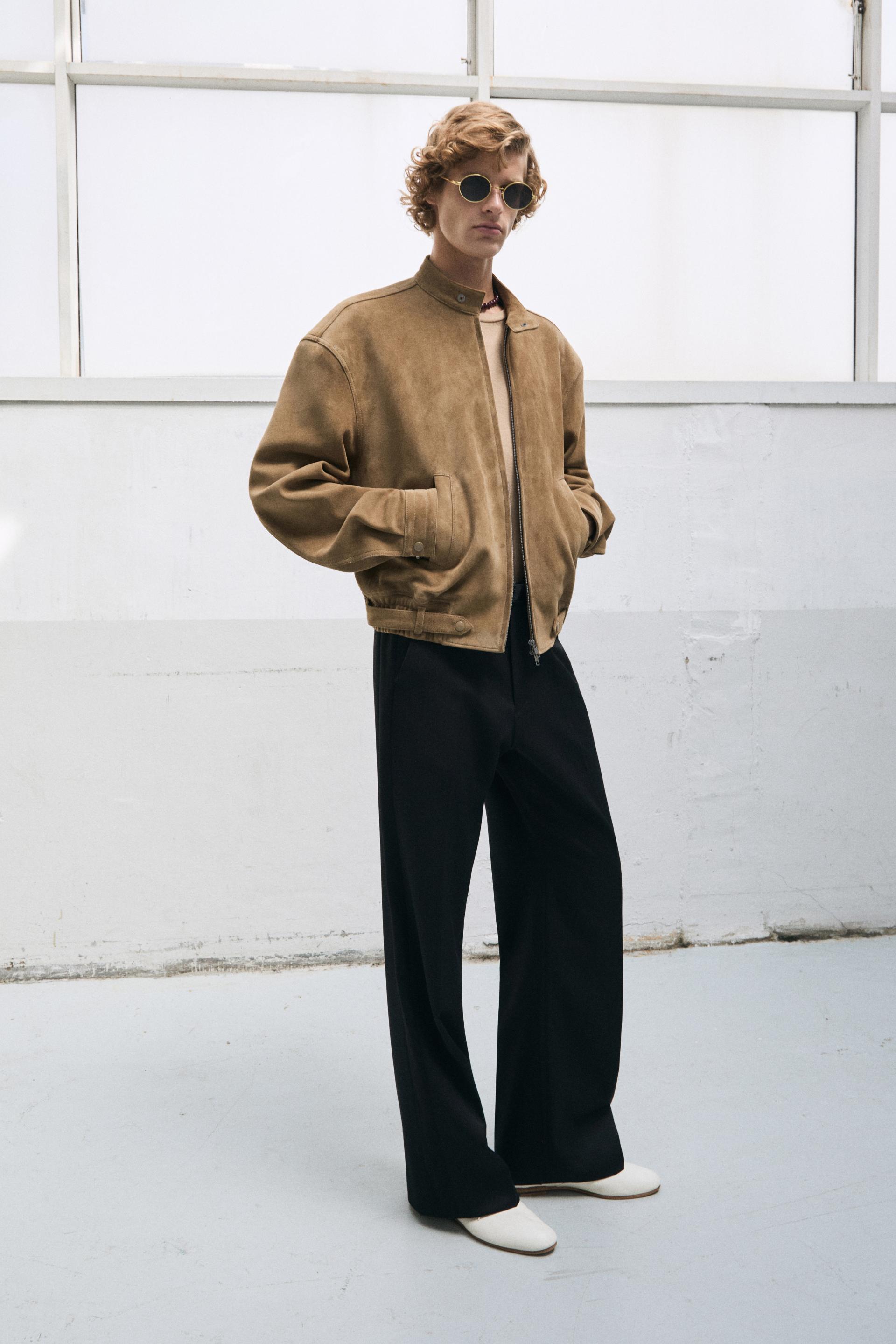 COMAN LAMBSKIN CAFE RACER JACKET TOBACCO