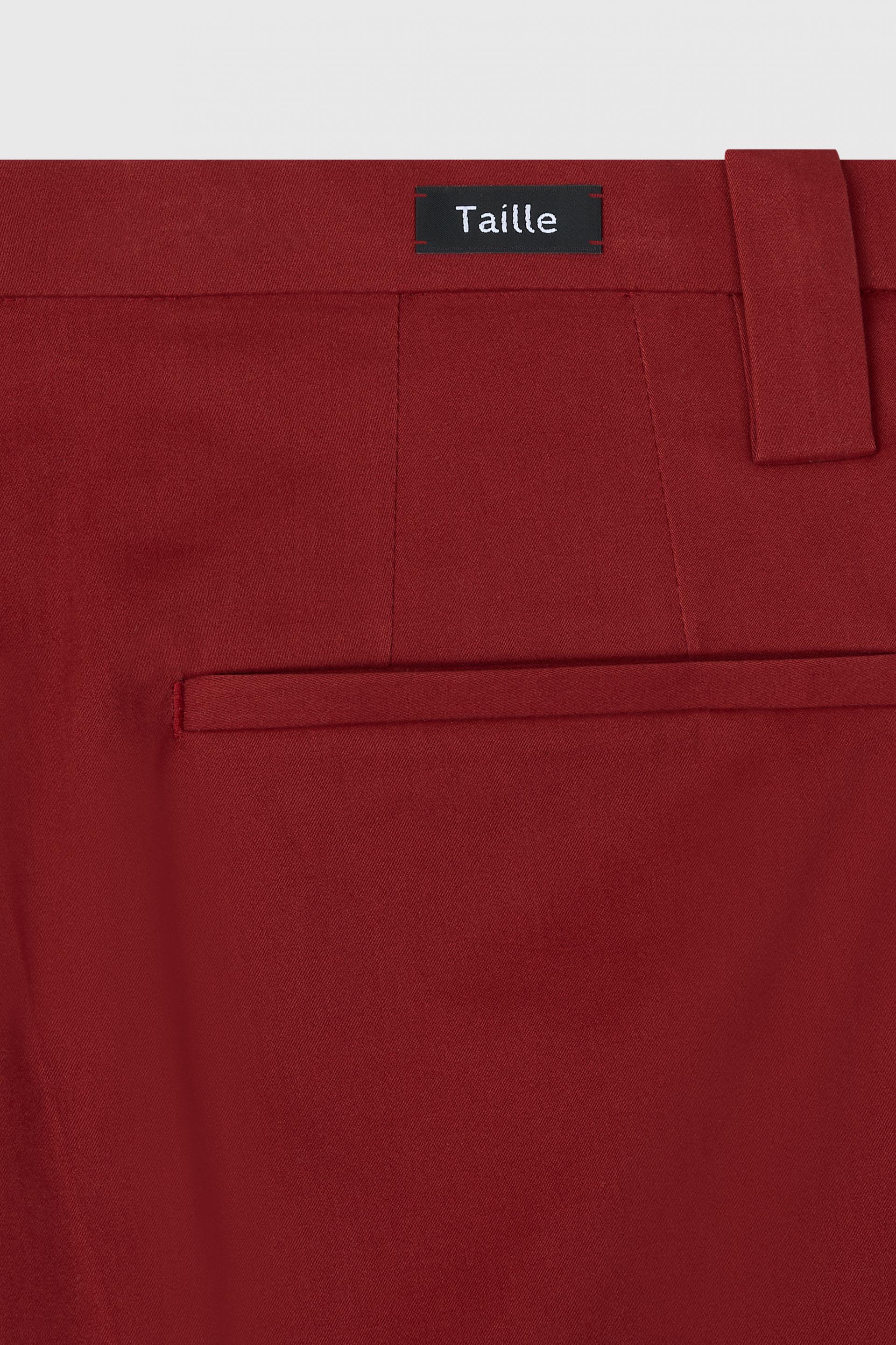 FLAT FRONT WIDE-LEG TROUSERS ROUGE