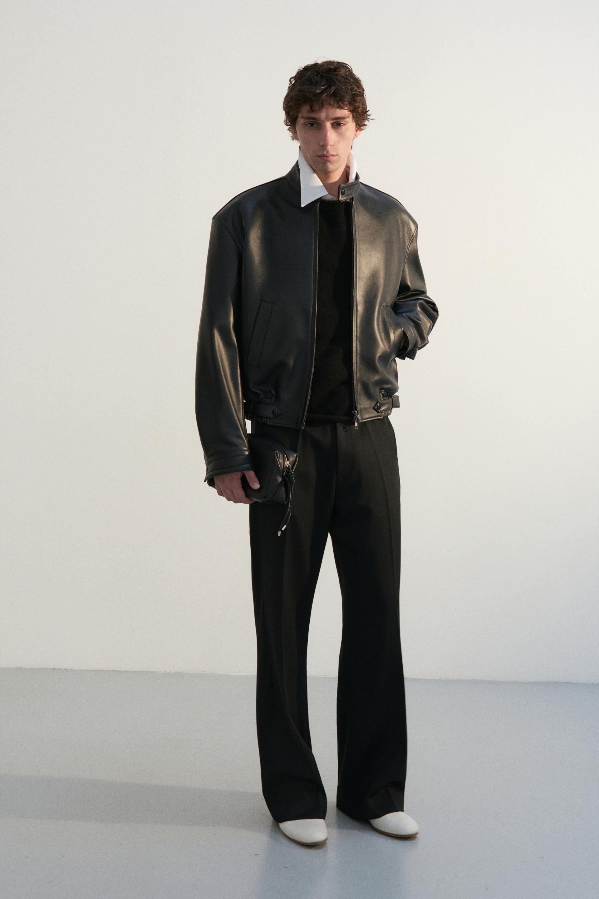 COMAN LAMBSKIN CAFE RACER JACKET BLACK