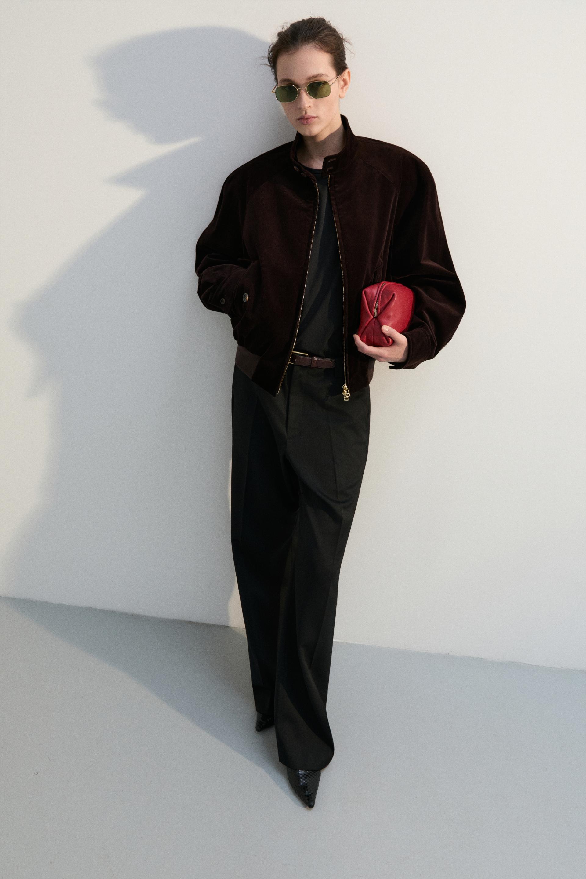 MONO CORDUROY HARRINGTON JACKET DARK PECAN
