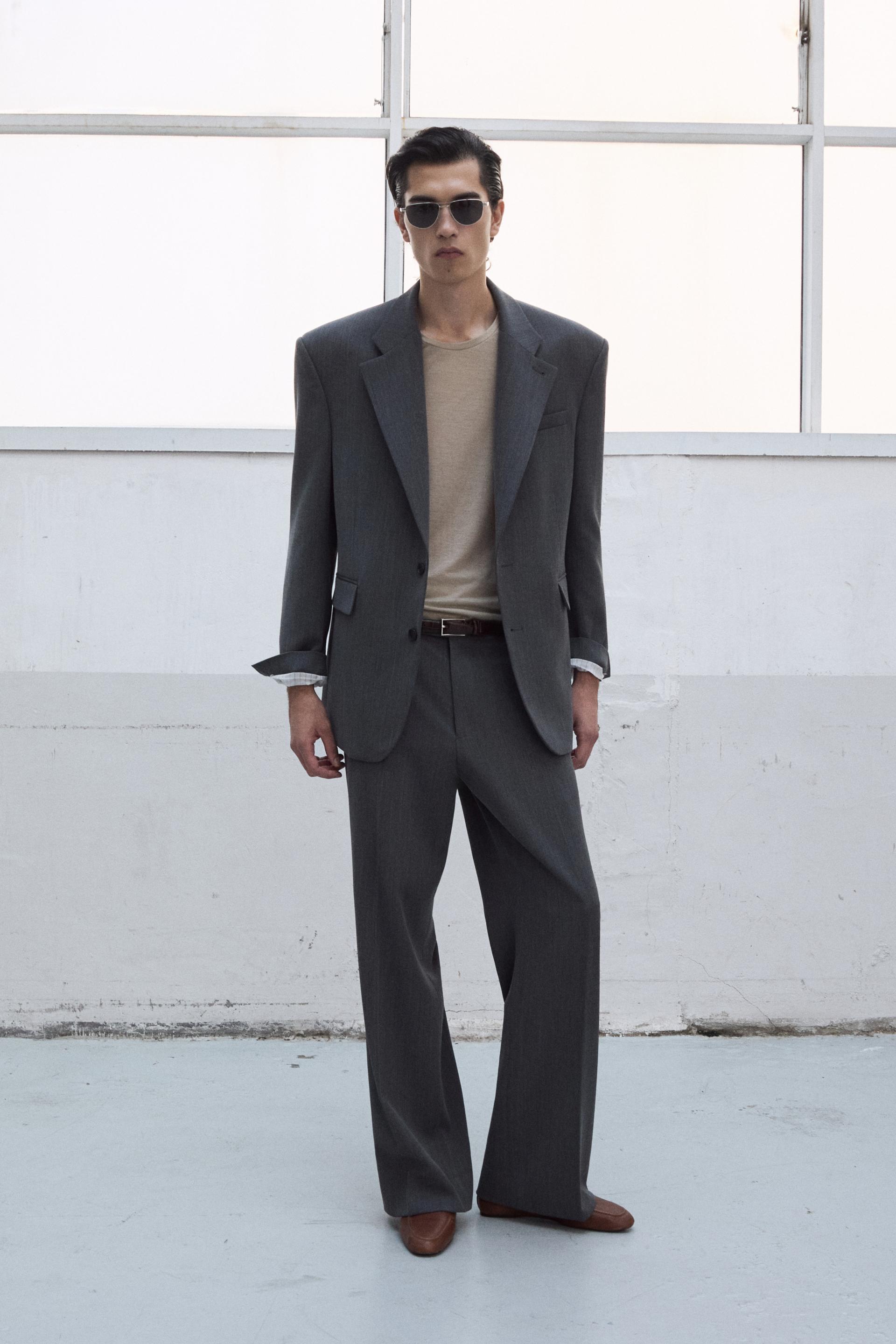 FONTA WOOL DRESS TROUSERS CONCRETE