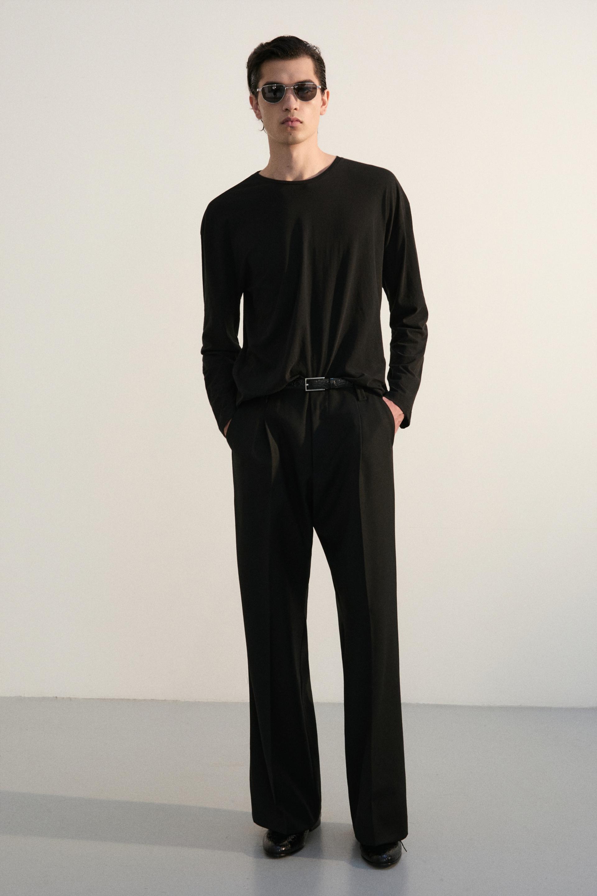 COTTON SILKY JERSEY TOP BLACK