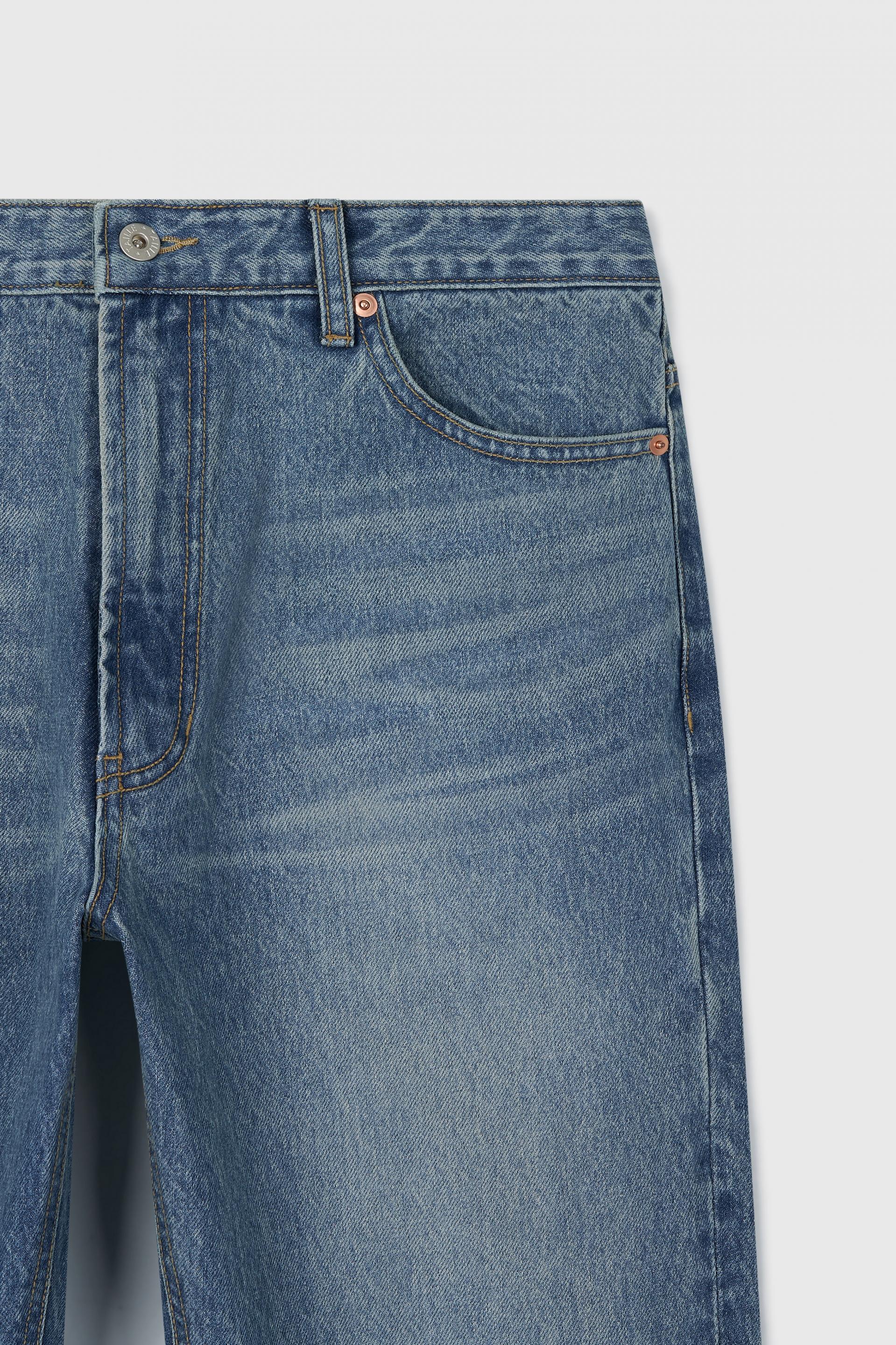 TARIV WASH CONTOUR-FIT DENIM PANTS RARE BLUE