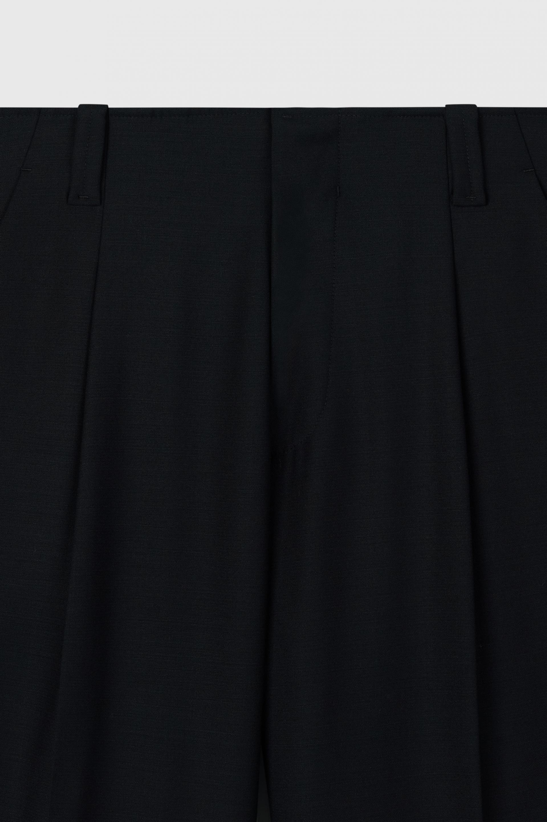 GALA PLEATED WIDE-LEG TROUSERS BLACK