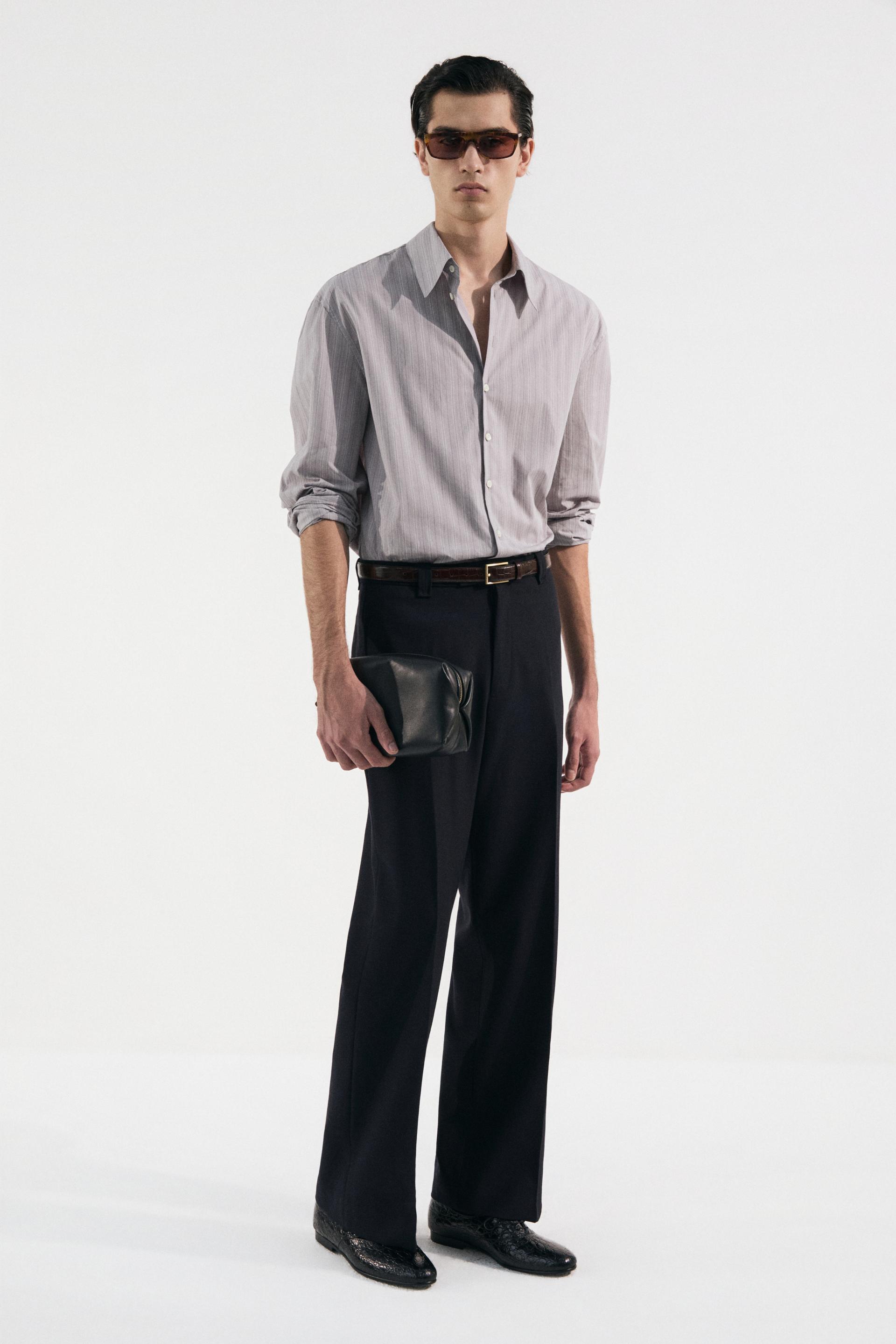 PASCAL STRIPE BOY SHIRT GREY VETIVER