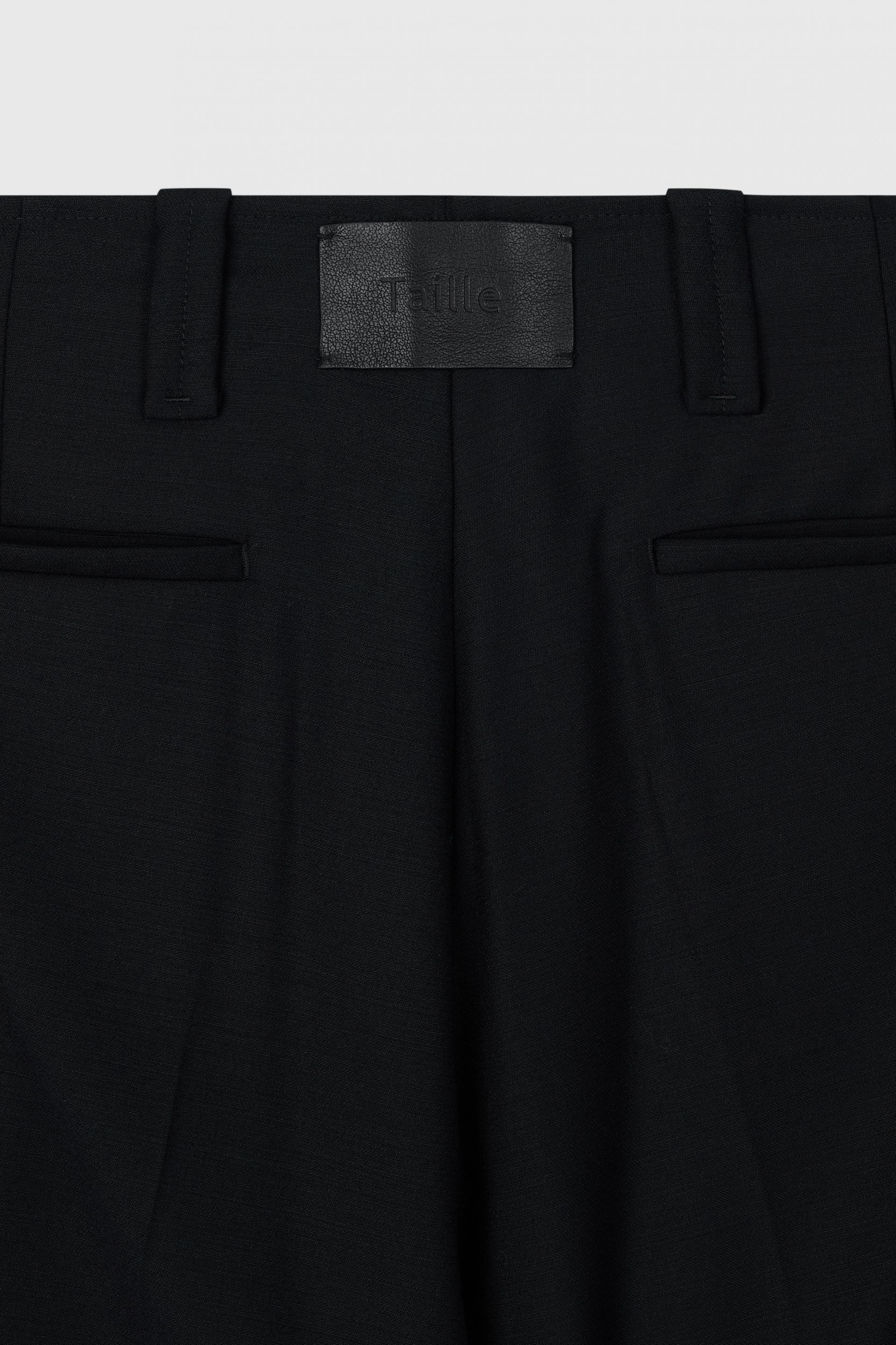GALA PLEATED WIDE-LEG TROUSERS BLACK