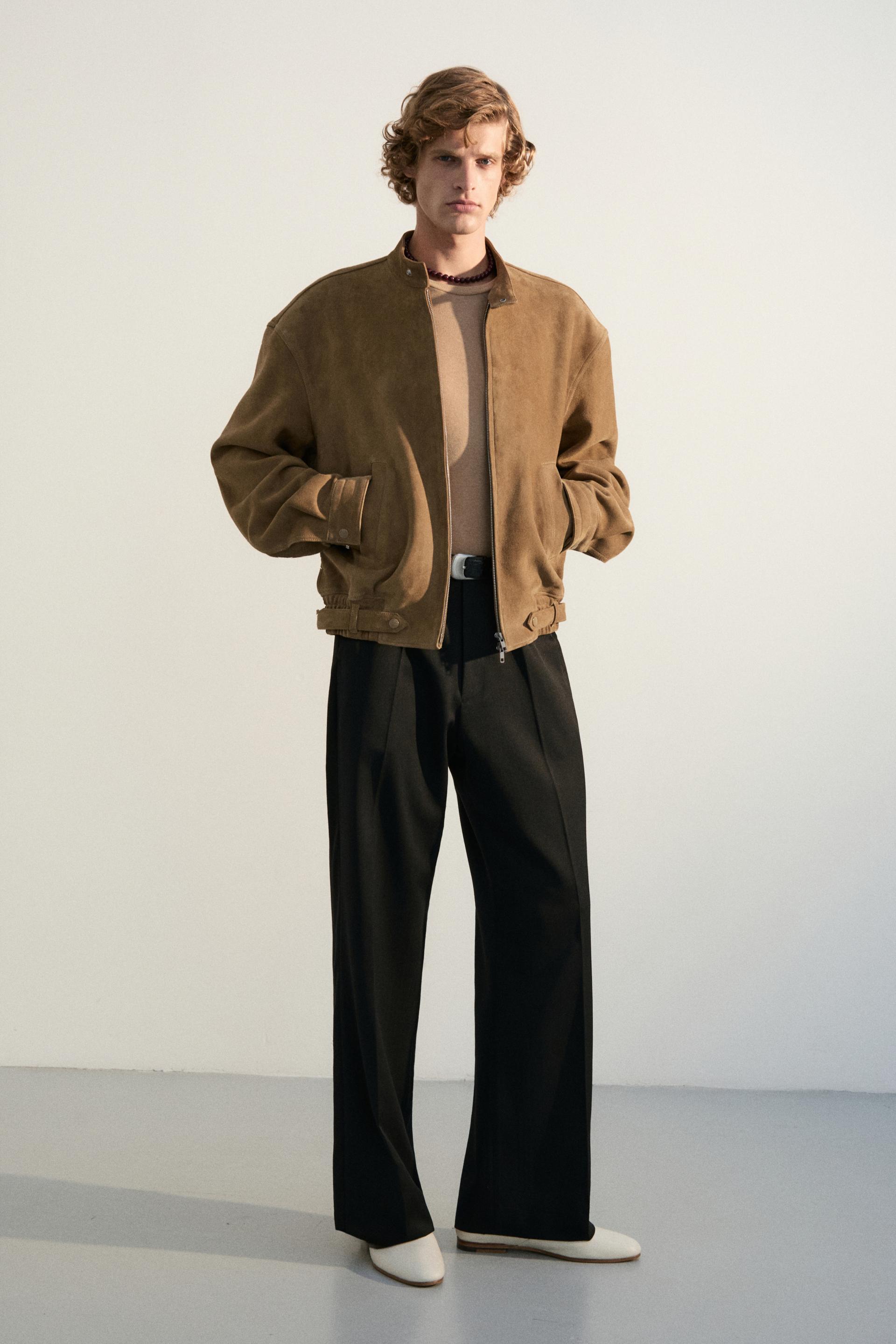 COMAN LAMBSKIN CAFE RACER JACKET TOBACCO
