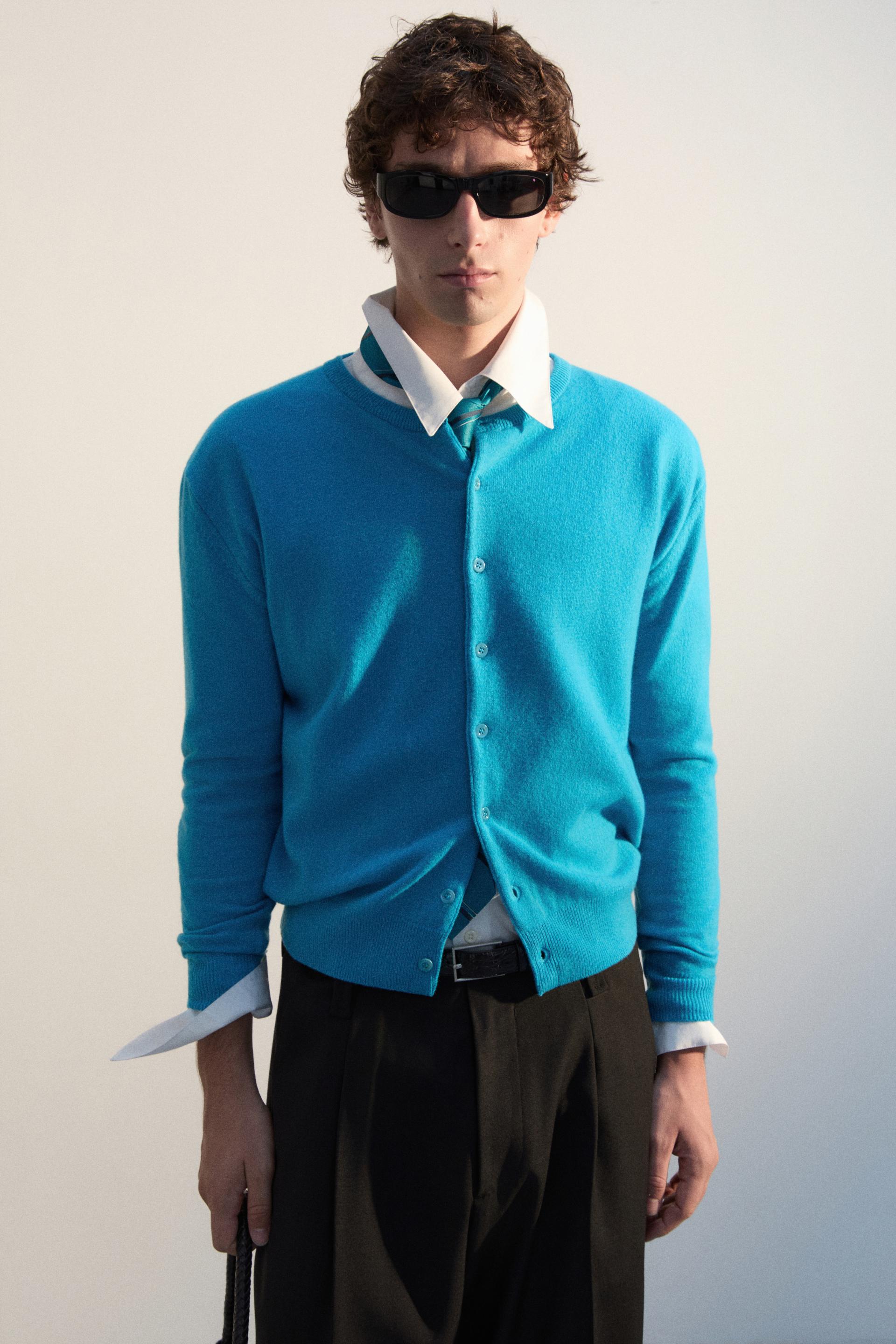 MERINO CLASSIC CARDIGAN TURQUOISE