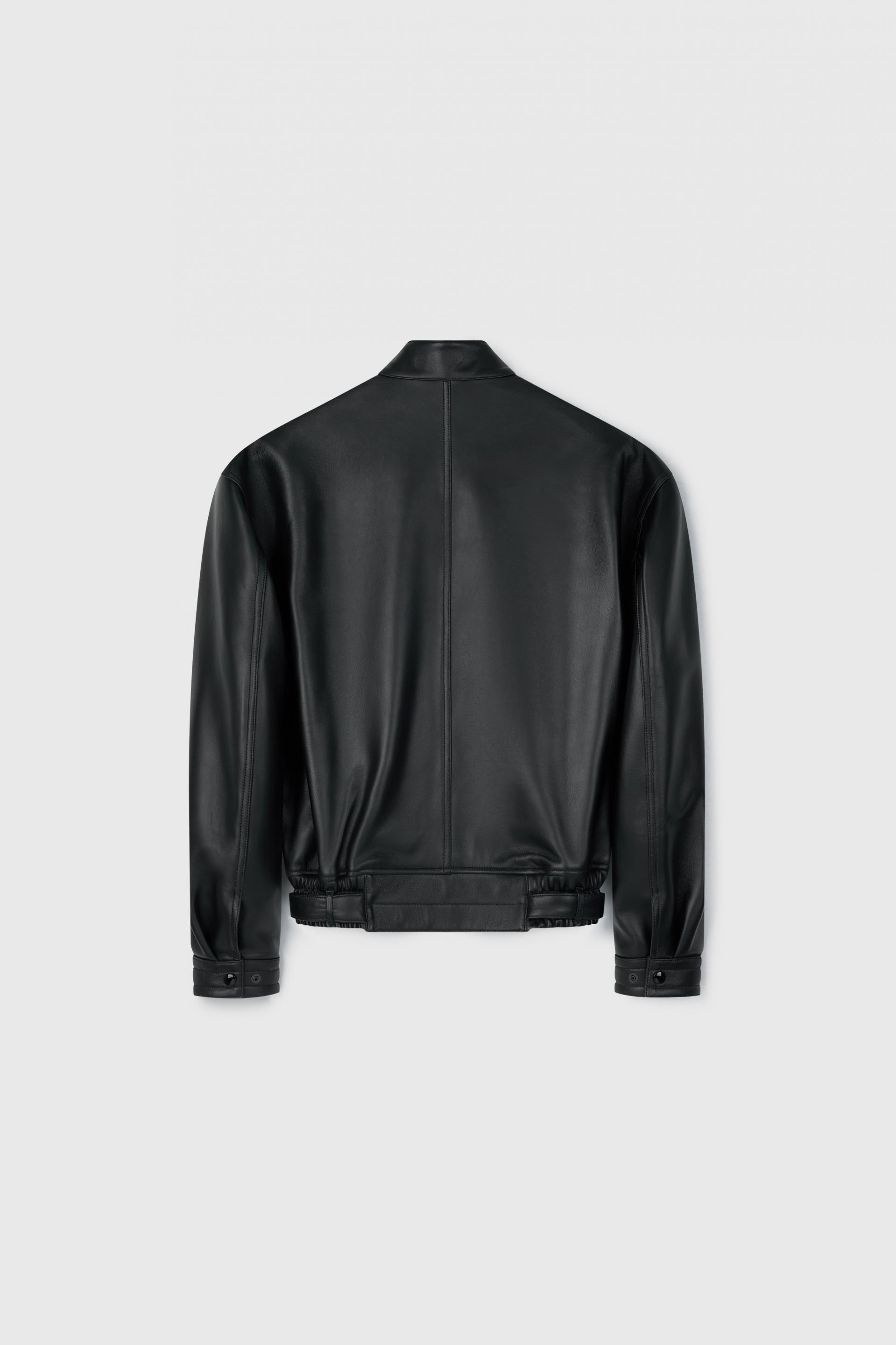 COMAN LAMBSKIN CAFE RACER JACKET BLACK