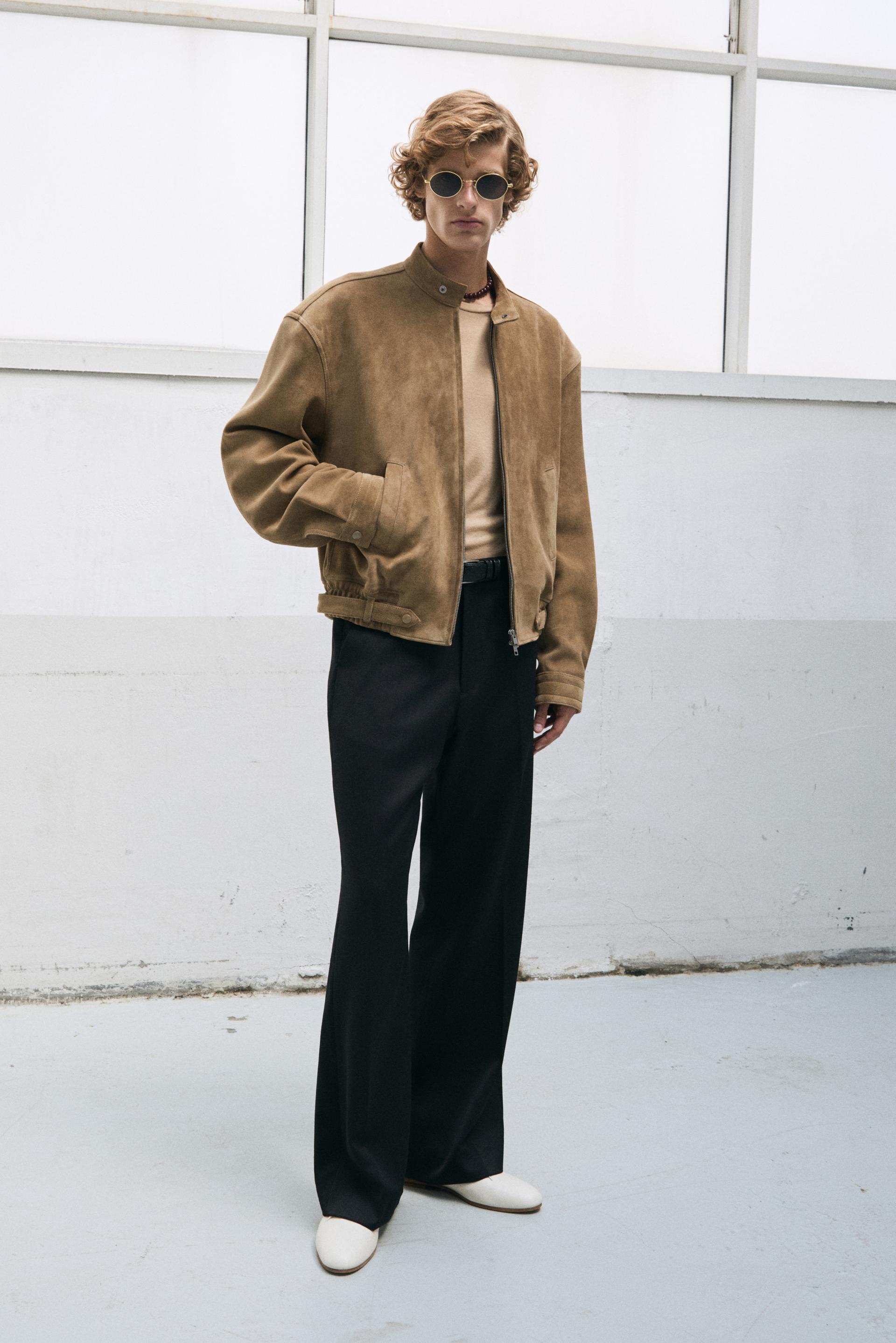 COMAN LAMBSKIN CAFE RACER JACKET TOBACCO