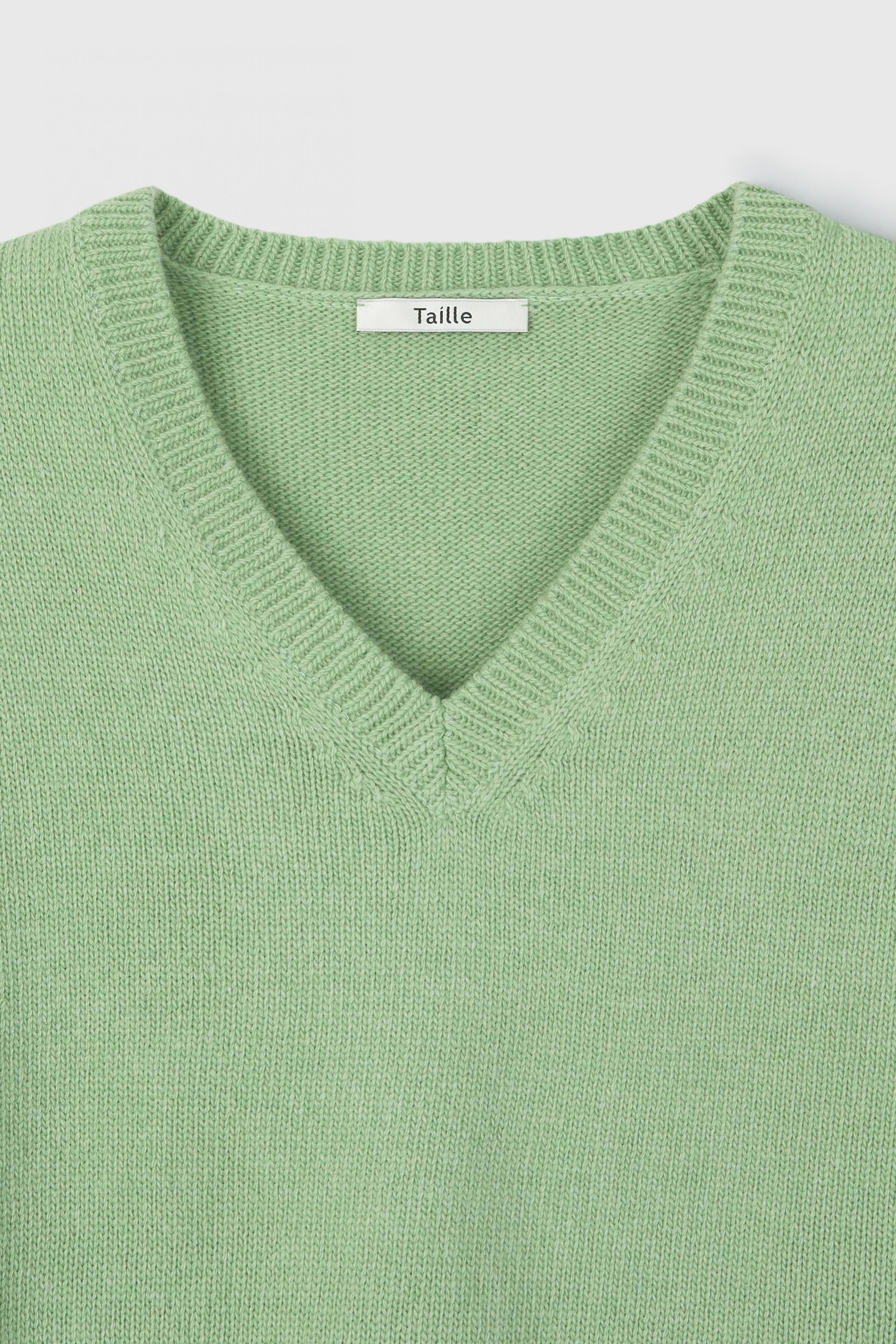 PARMA WOOL TL CLASSIC V-NECK SWEATER PEPPERMINT