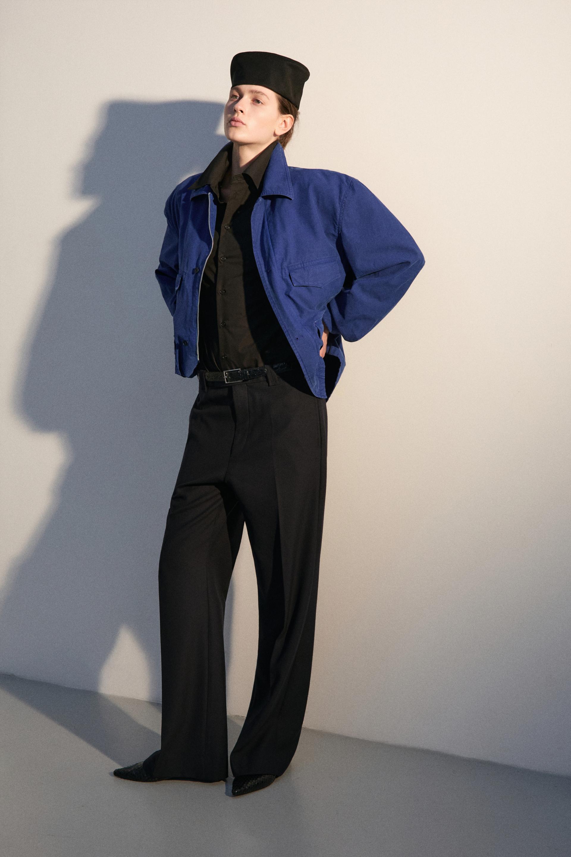 CARNABY FLARED WOOL TROUSERS DARK NAVY