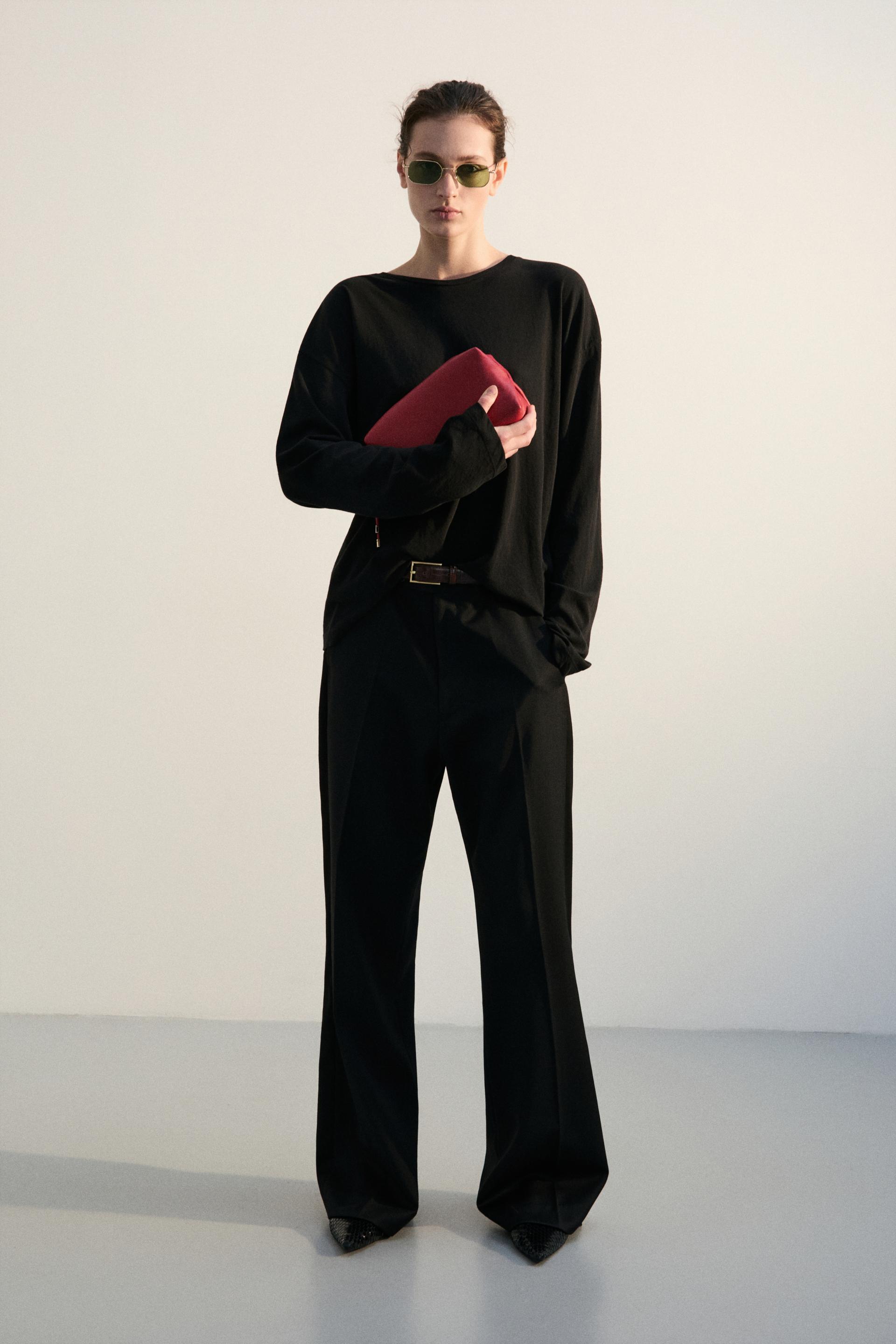 COTTON SILKY JERSEY TOP BLACK