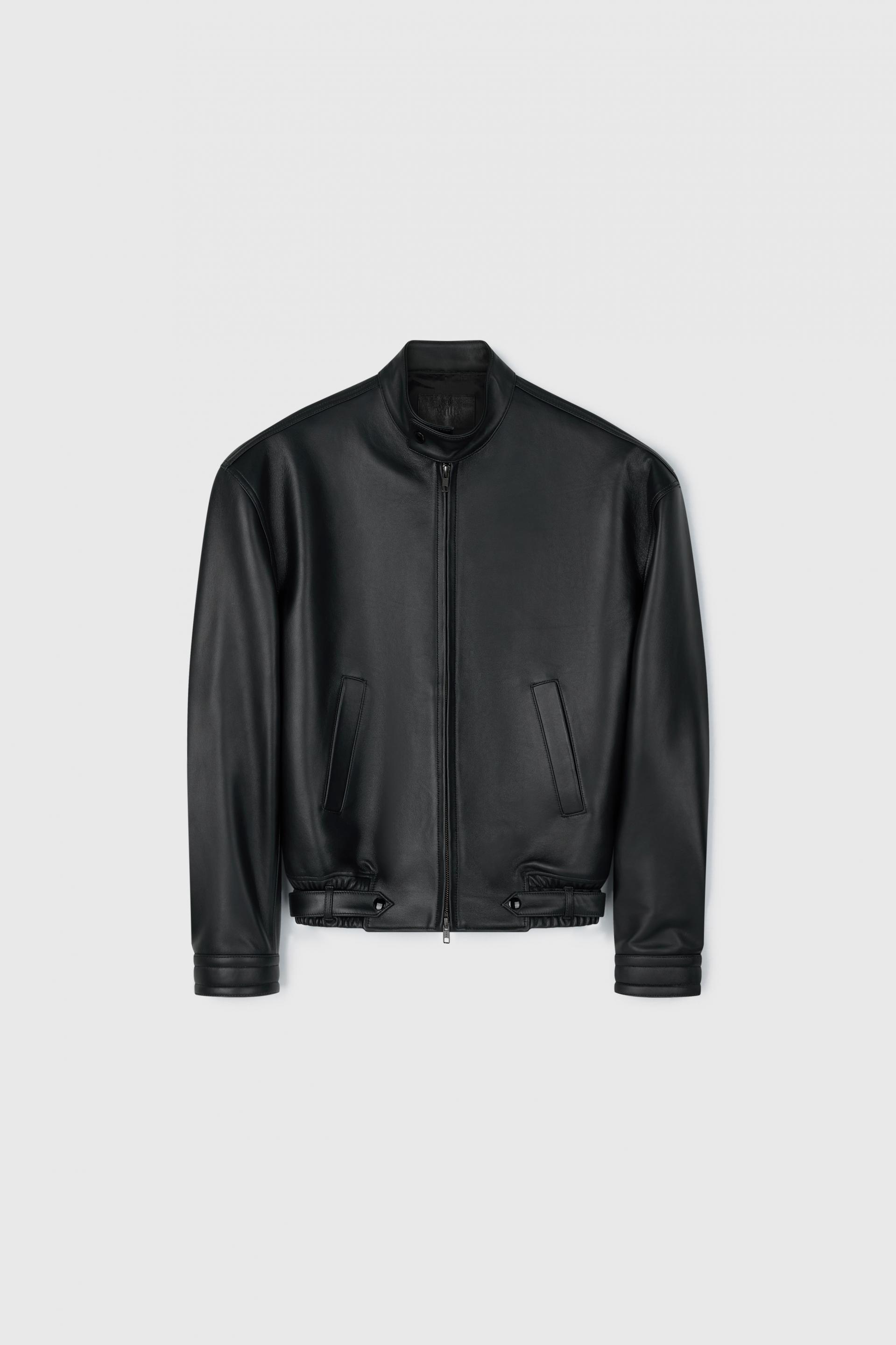 COMAN LAMBSKIN CAFE RACER JACKET BLACK