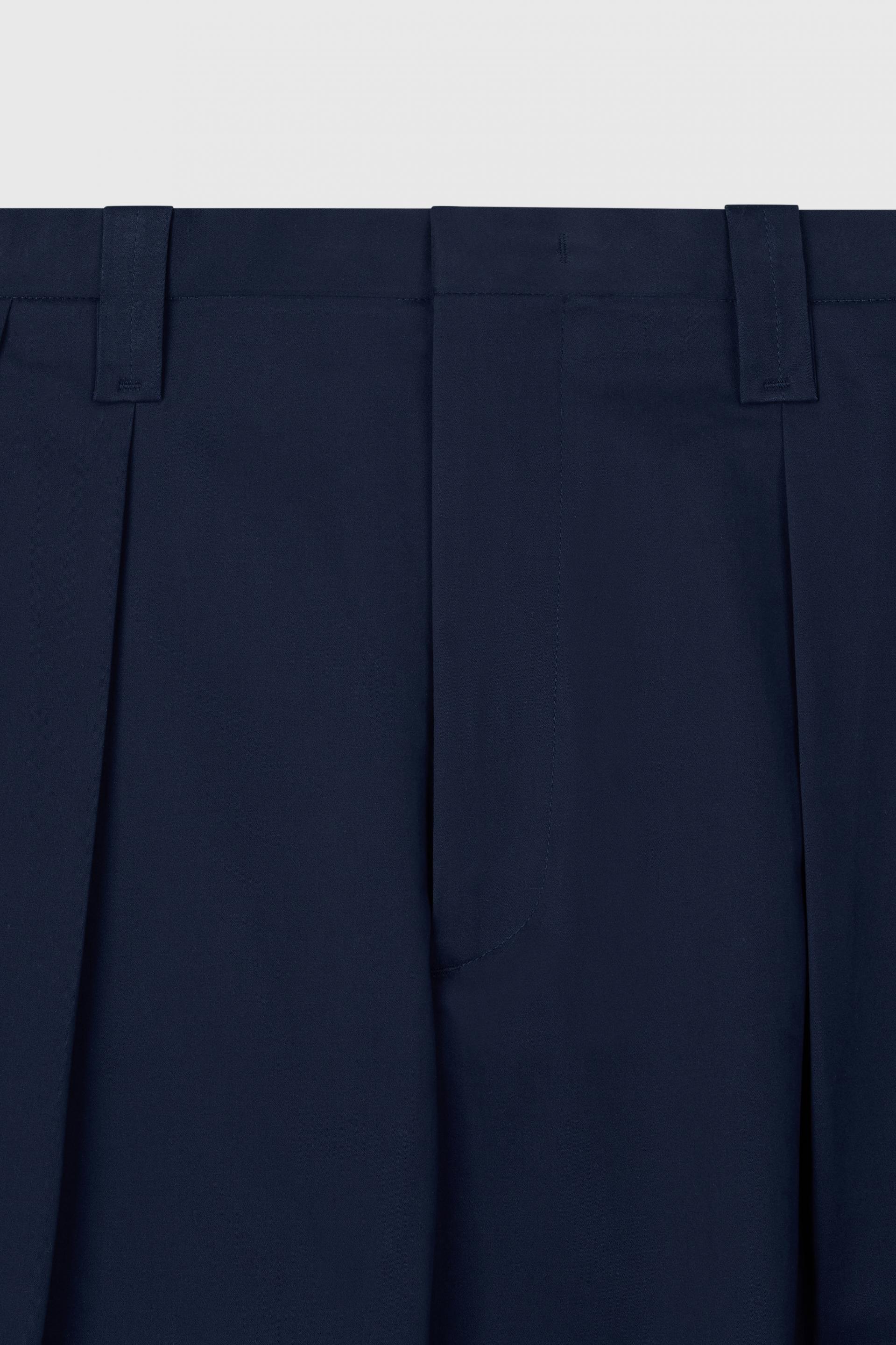 KILT TAILORED COTTON TROUSERS BLUE NAVY