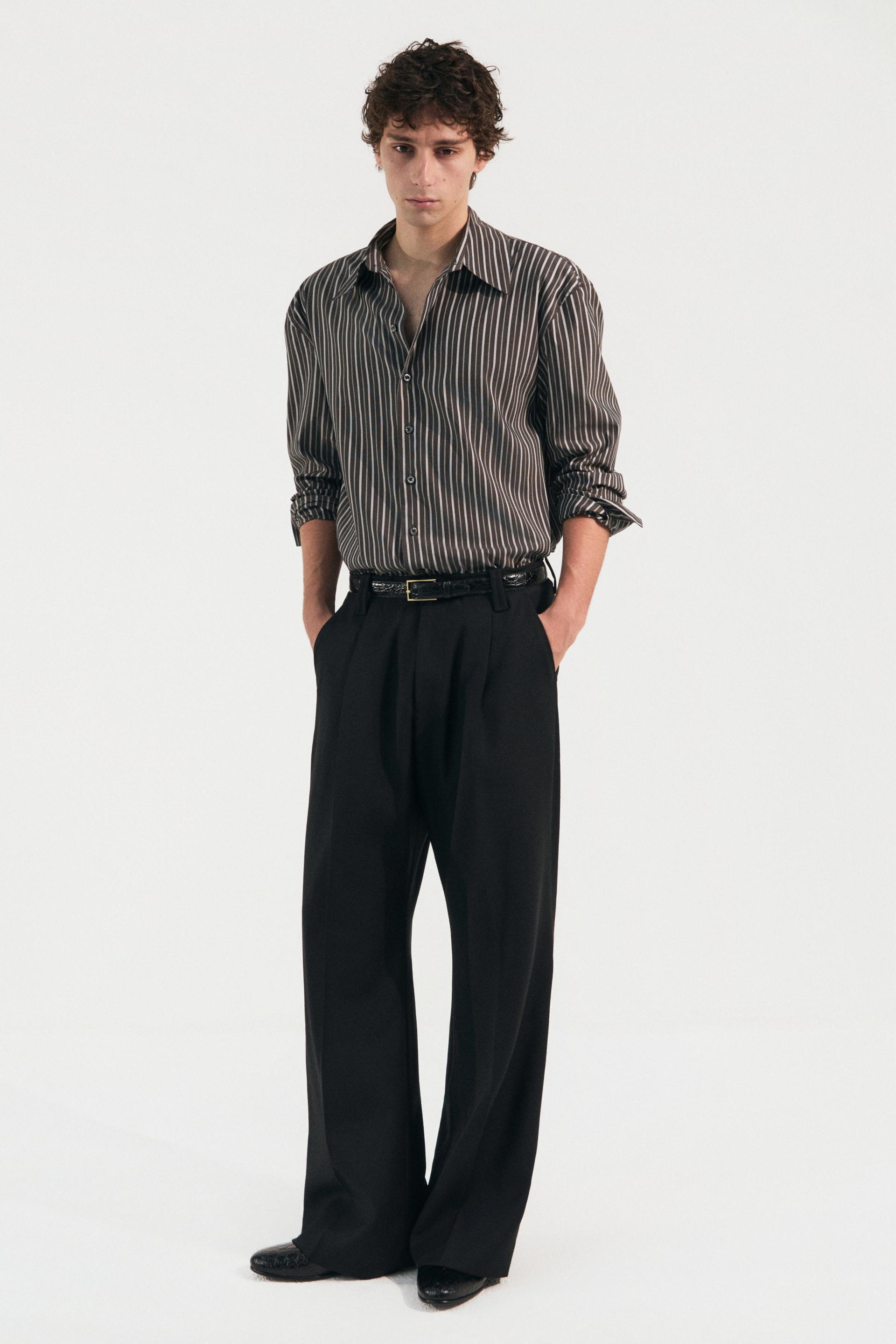 PASCAL STRIPE BOY SHIRT GLITCH BLACK