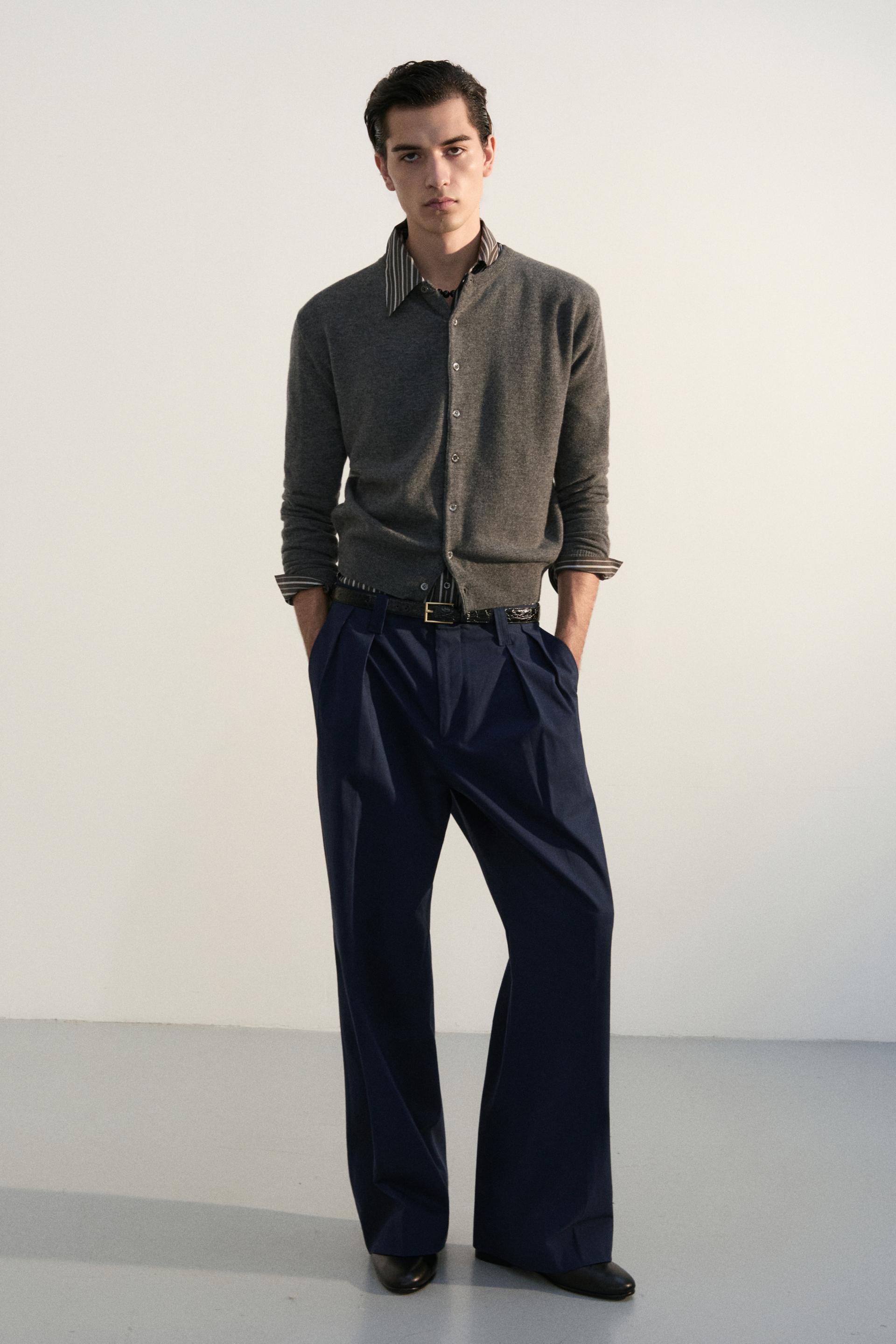KILT TAILORED COTTON TROUSERS BLUE NAVY