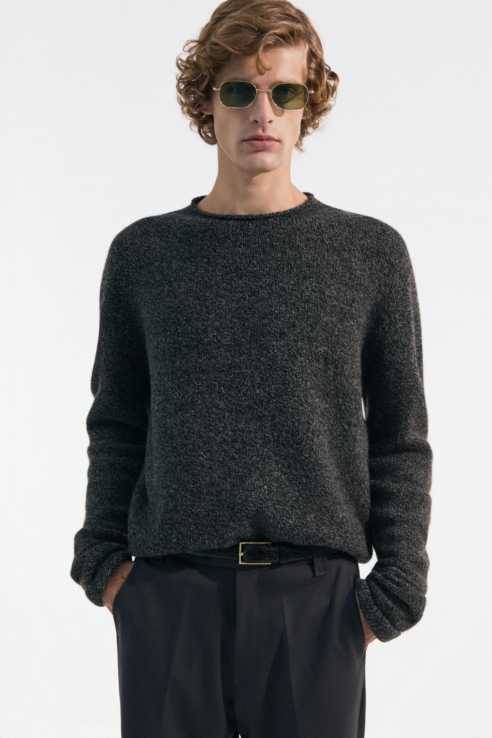 AGNES ROLLNECK KNIT SWEATER SALT AND PEPPER
