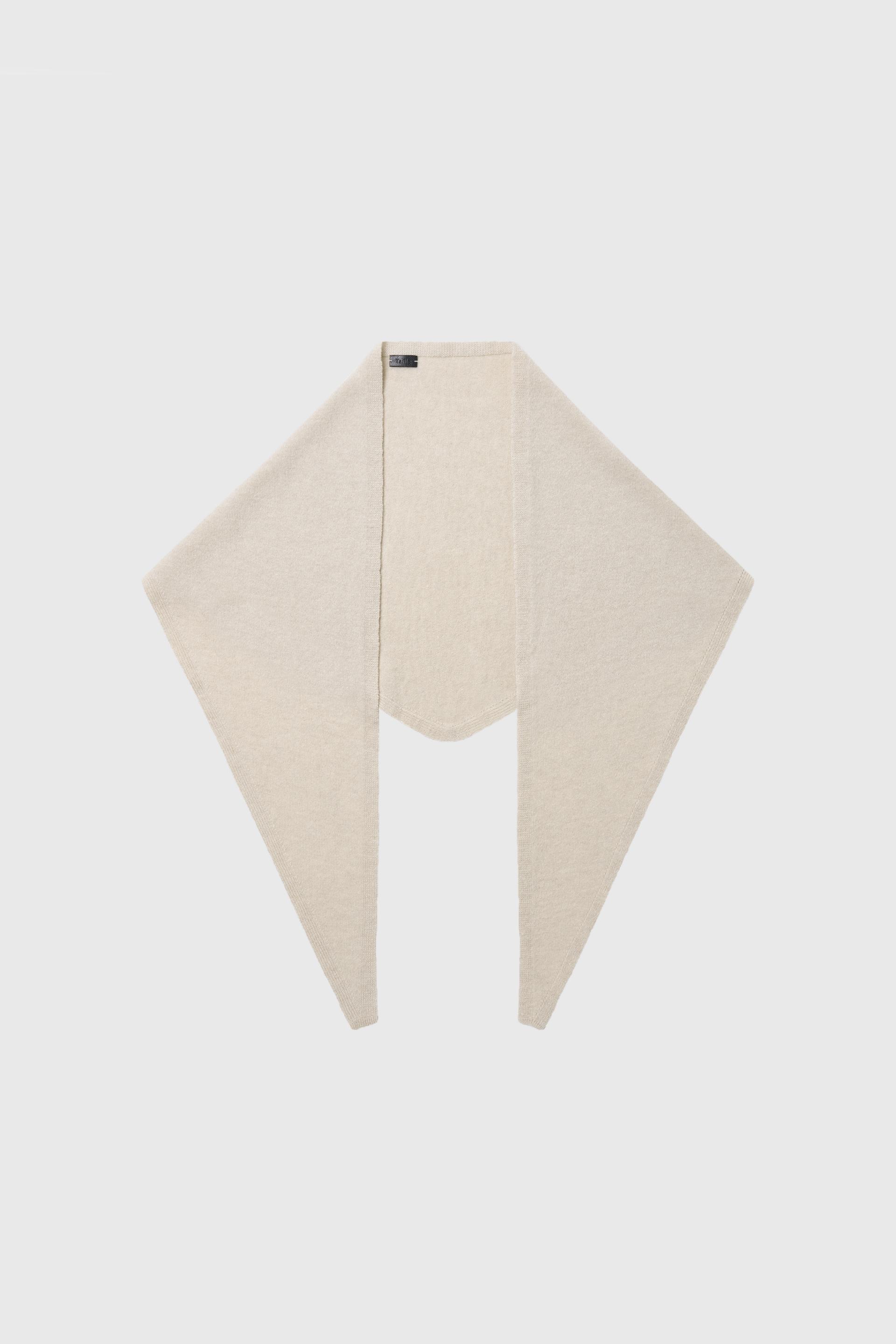 MERINO WOOL TRIANGULAR SCARF BISCUIT