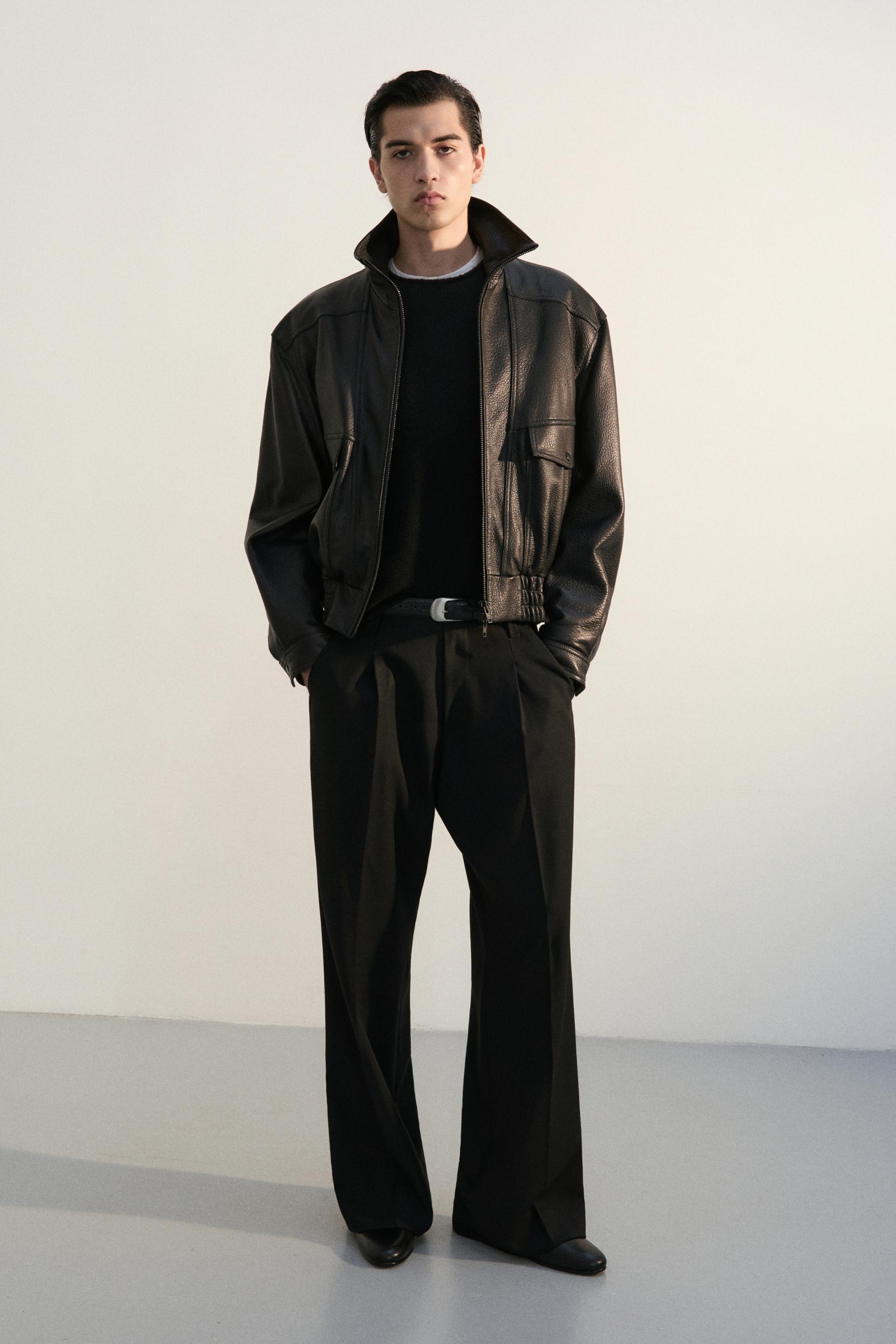 PORTO LAMBSKIN BOMBER JACKET BLACK
