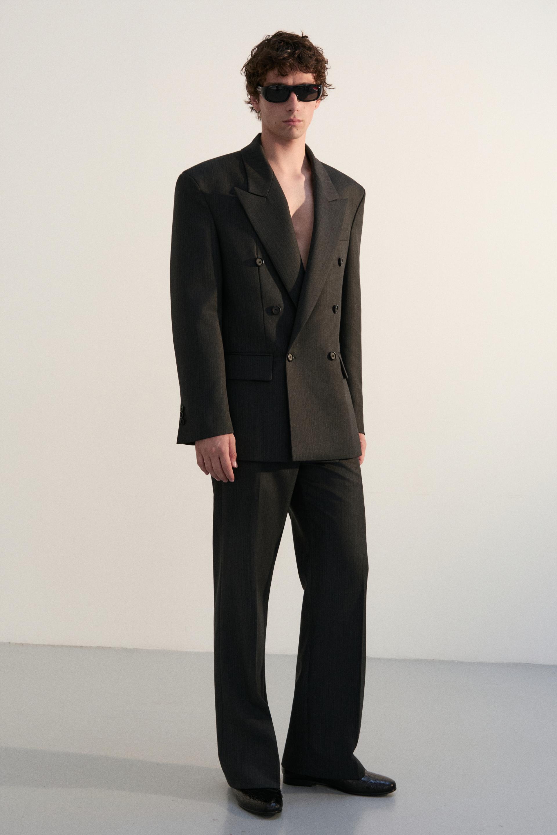 CARNABY FLARED WOOL TROUSERS CAMPTON GREY STRIPE