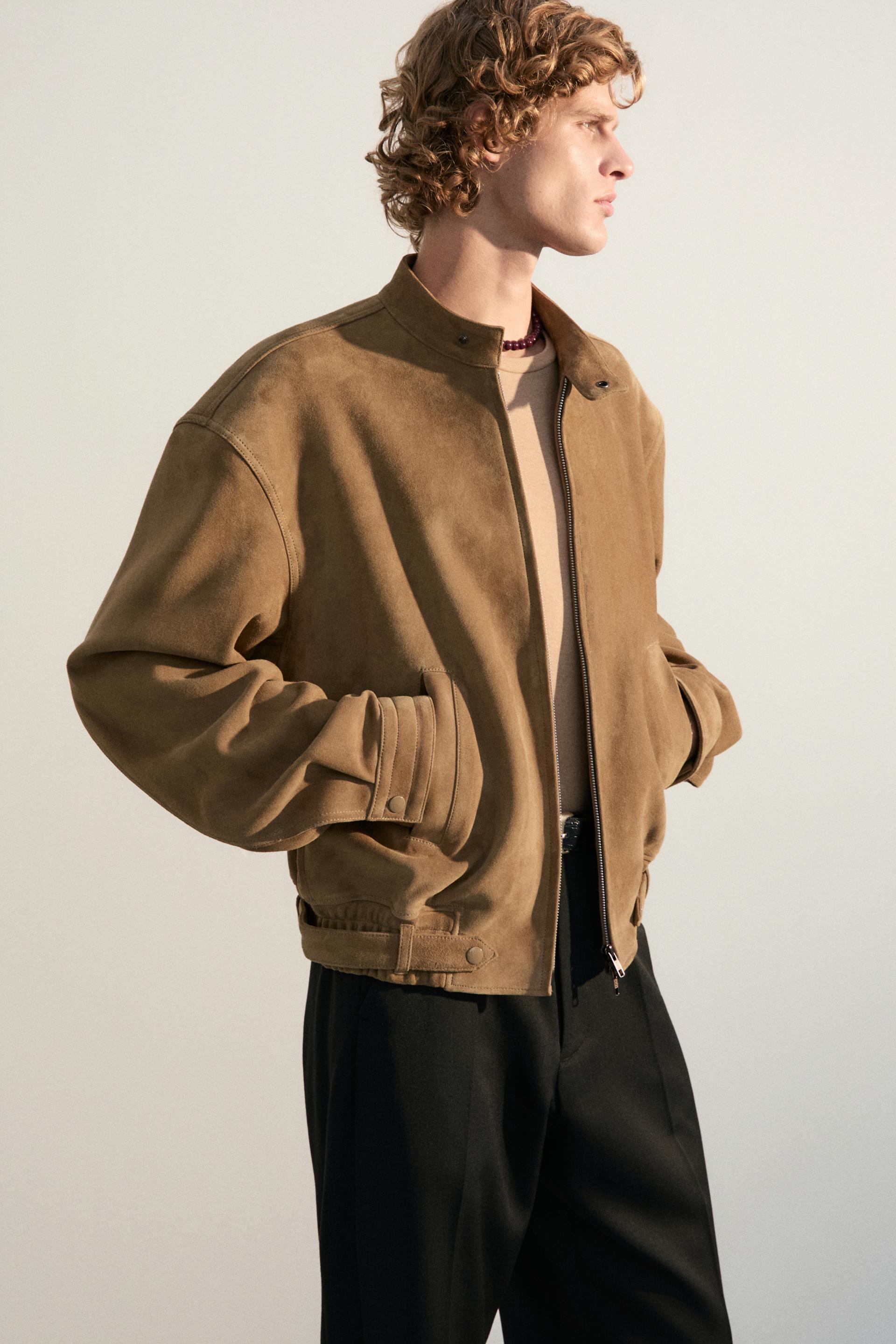 COMAN LAMBSKIN CAFE RACER JACKET TOBACCO
