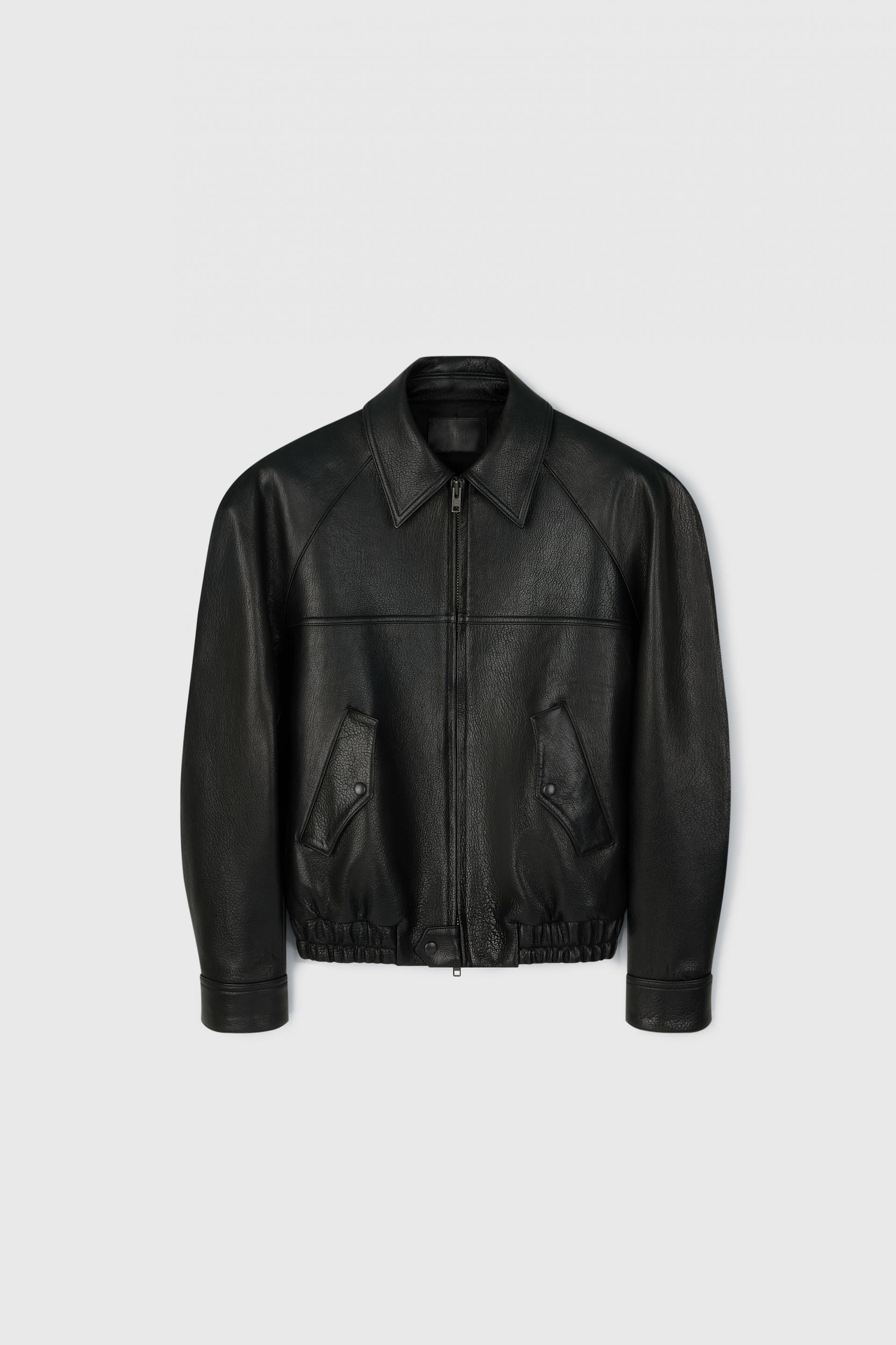 FONTA LAMBSKIN BOMBER JACKET TAN BLACK
