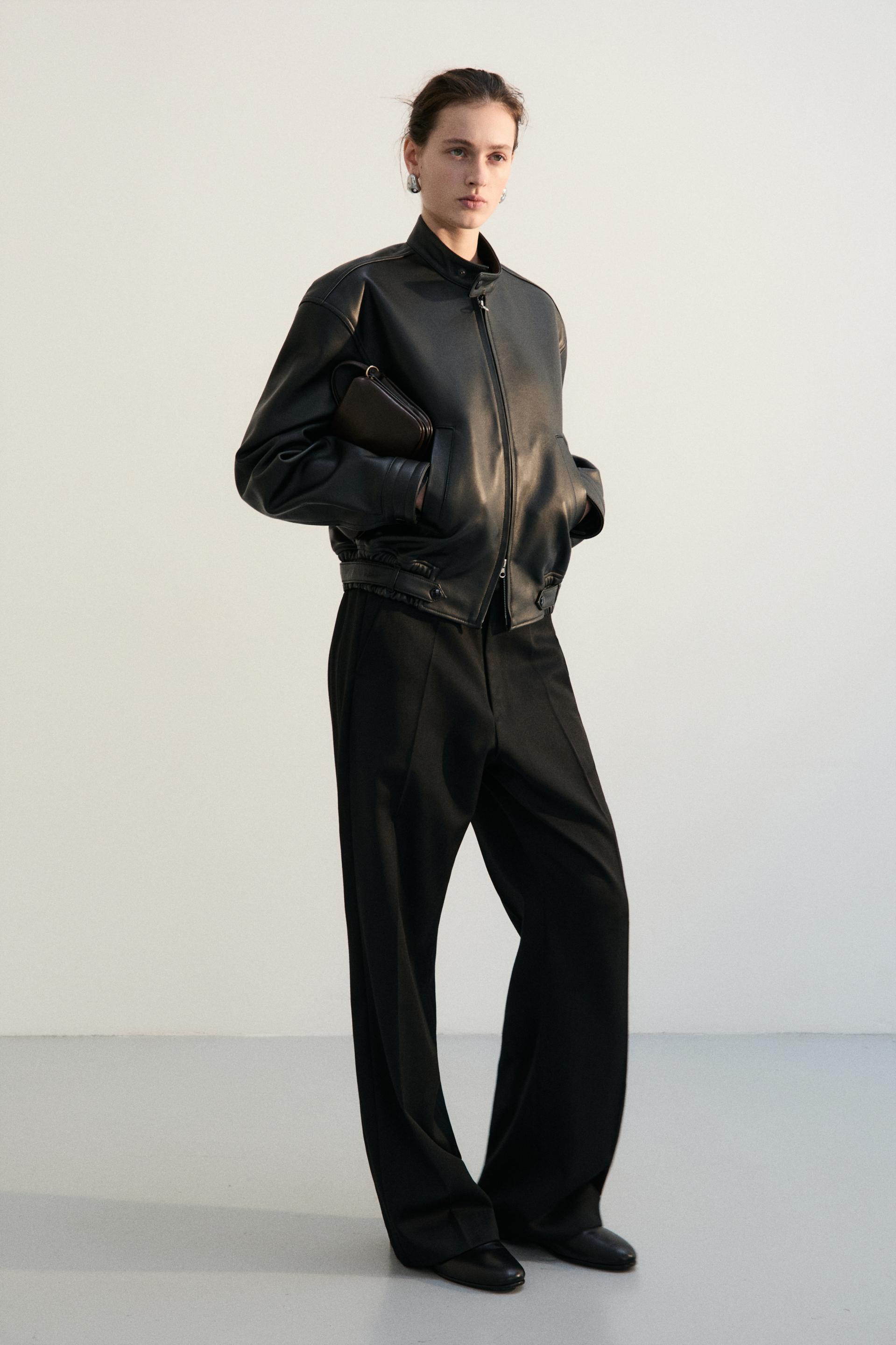 COMAN LAMBSKIN CAFE RACER JACKET BLACK
