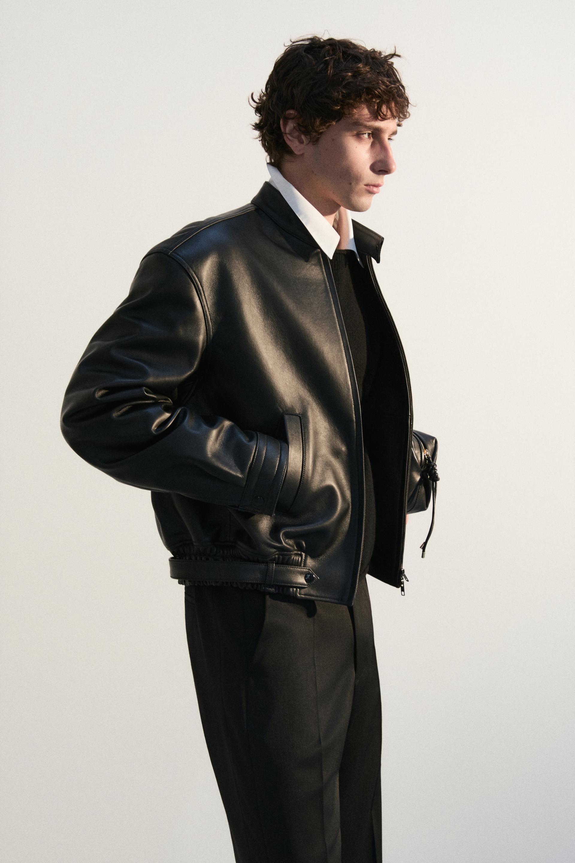 COMAN LAMBSKIN CAFE RACER JACKET BLACK