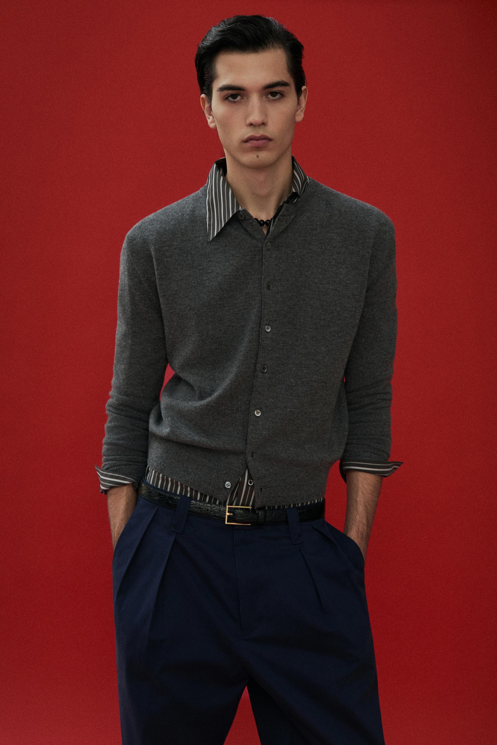 MERINO CLASSIC CARDIGAN GREY