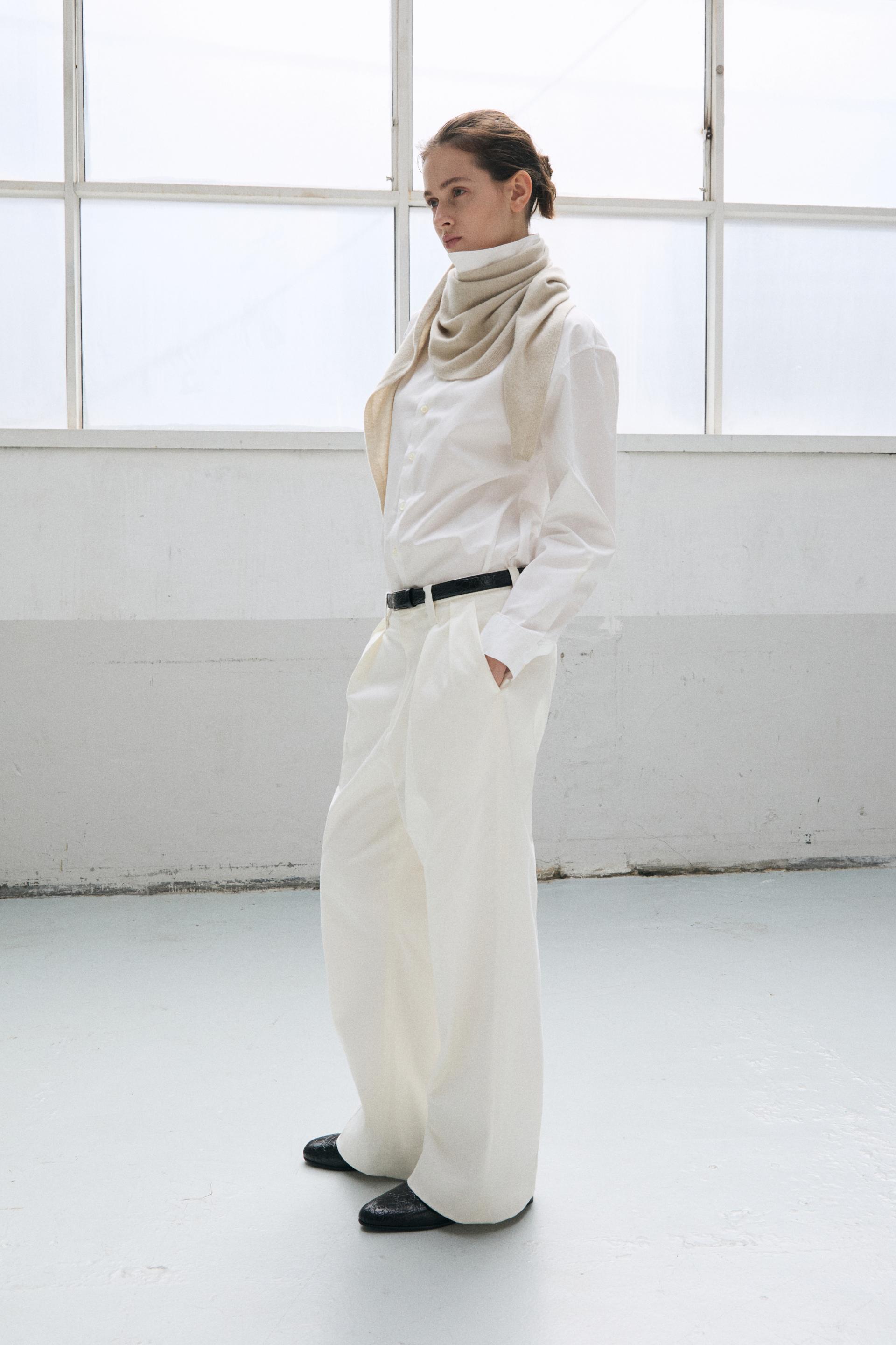 KILT TAILORED COTTON TROUSERS SAIL WHITE