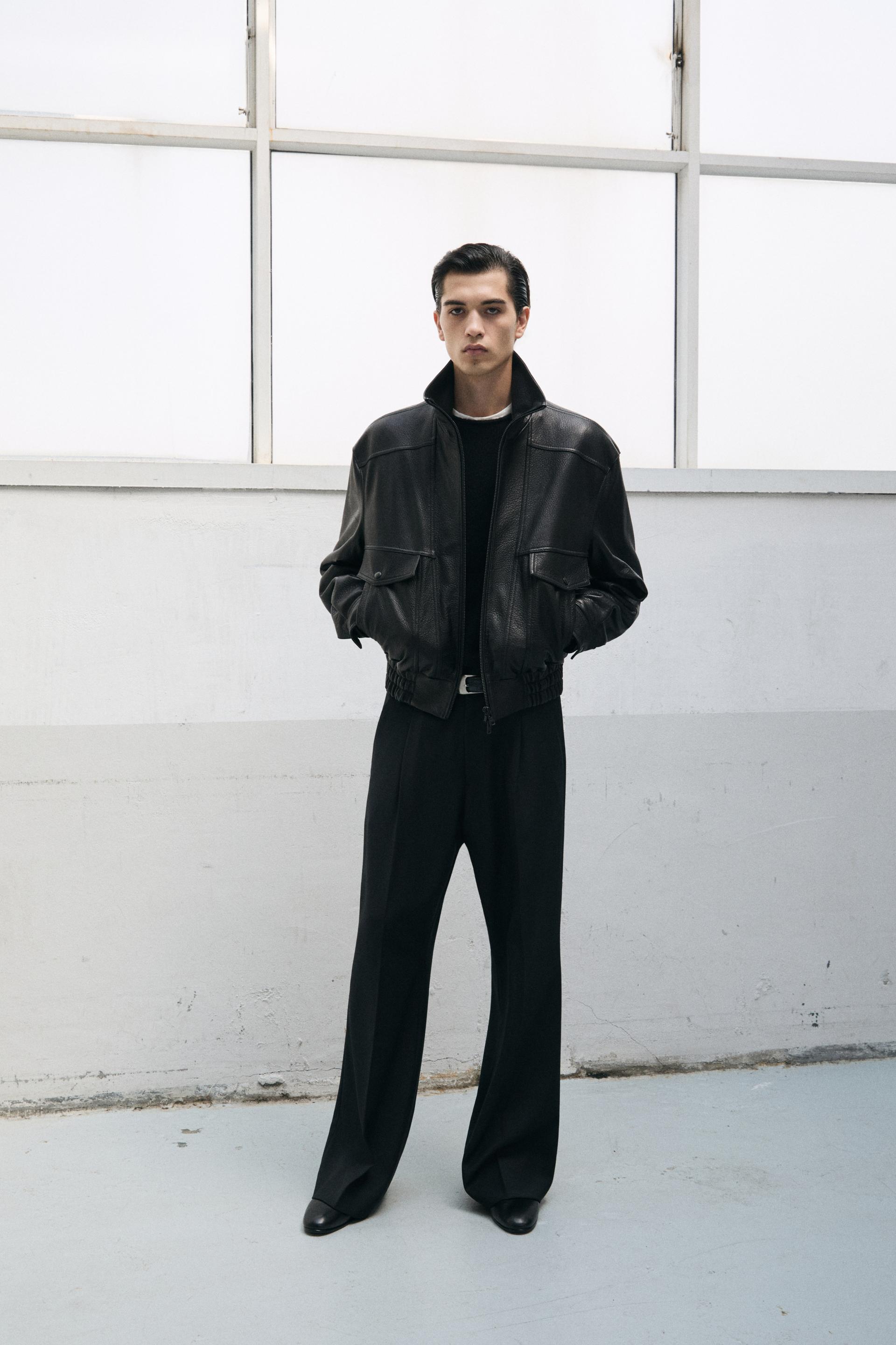 PORTO LAMBSKIN BOMBER JACKET BLACK
