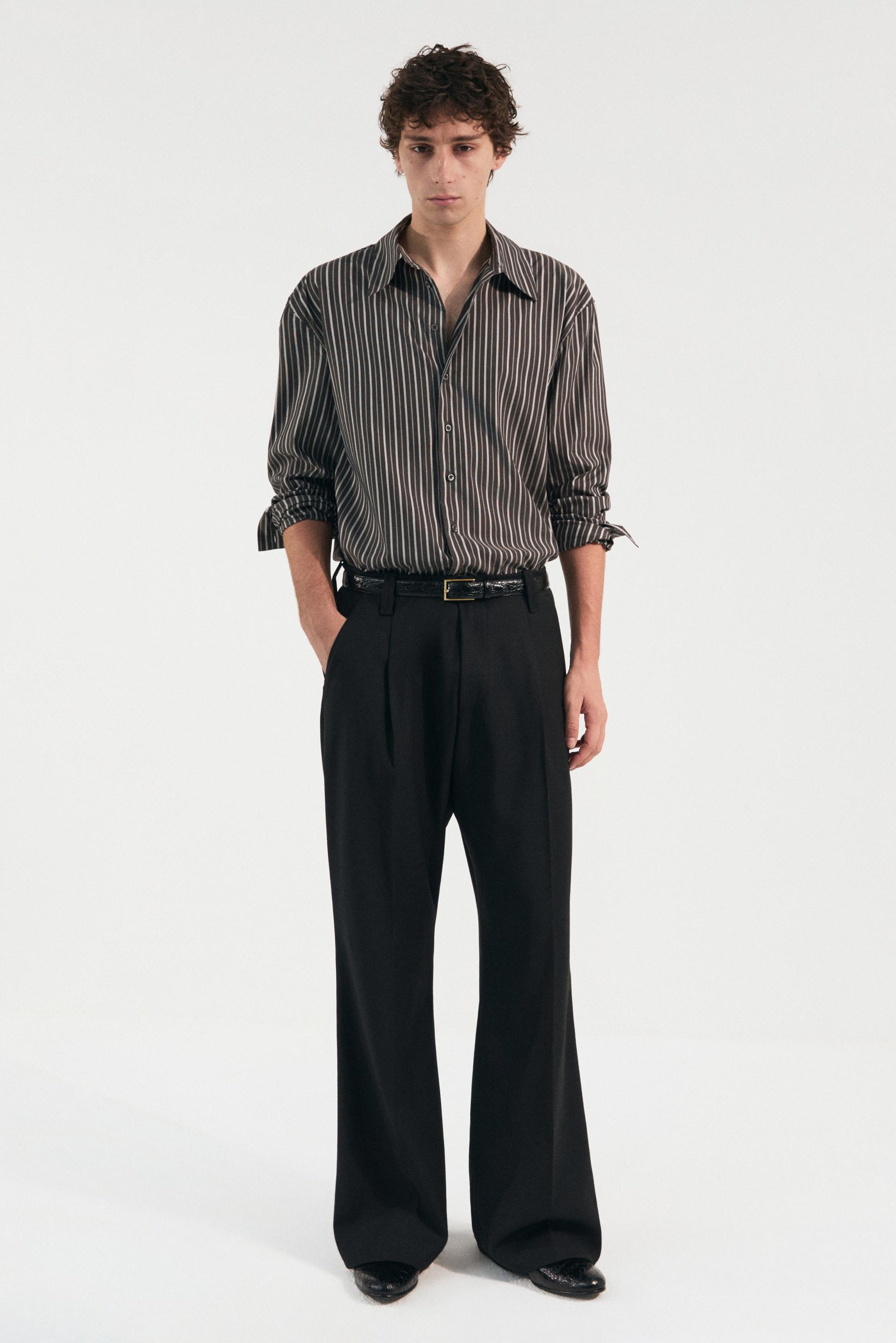 PASCAL STRIPE BOY SHIRT GLITCH BLACK