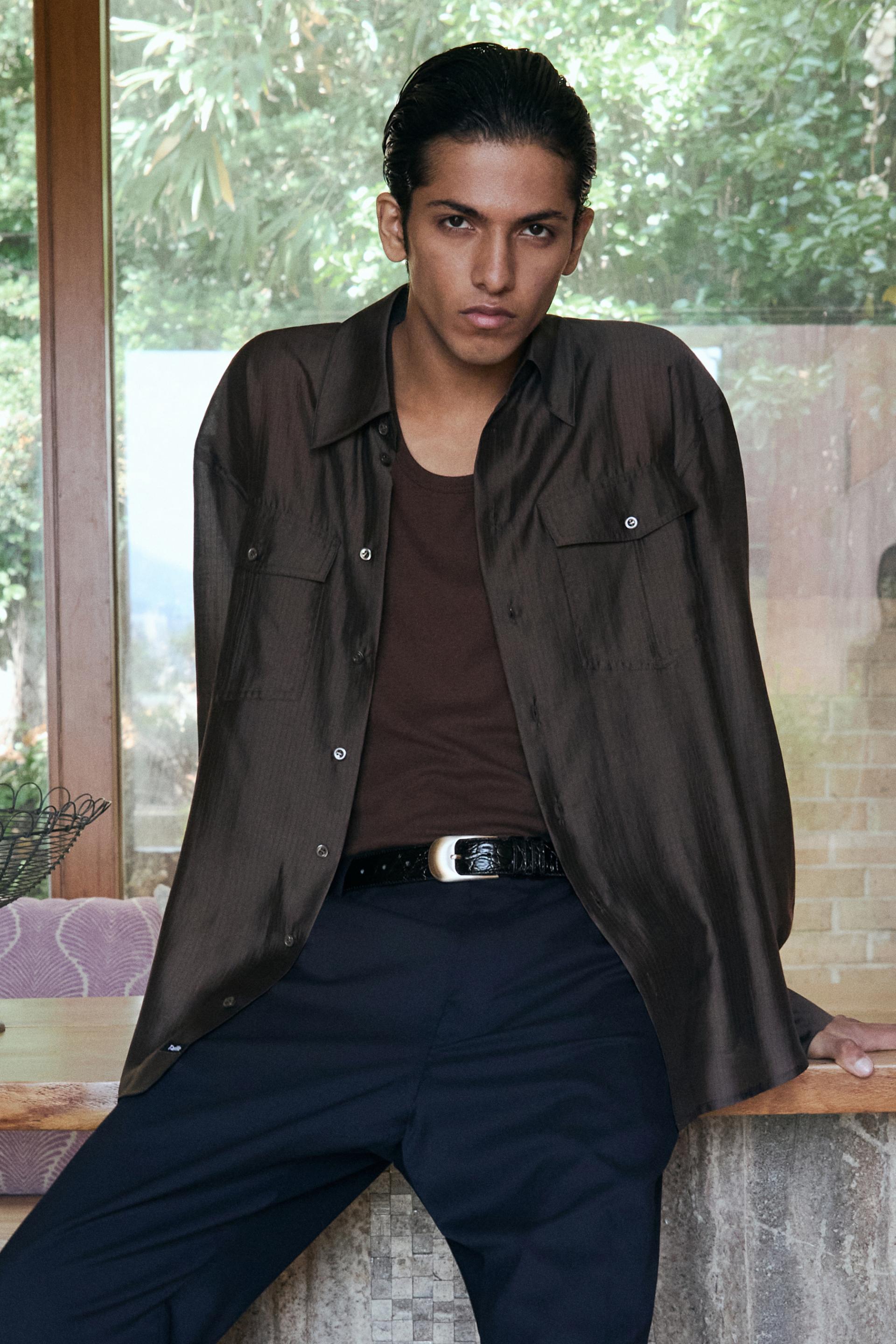 OMBRA BUCKLE BELT BLACK CROCO GOLD