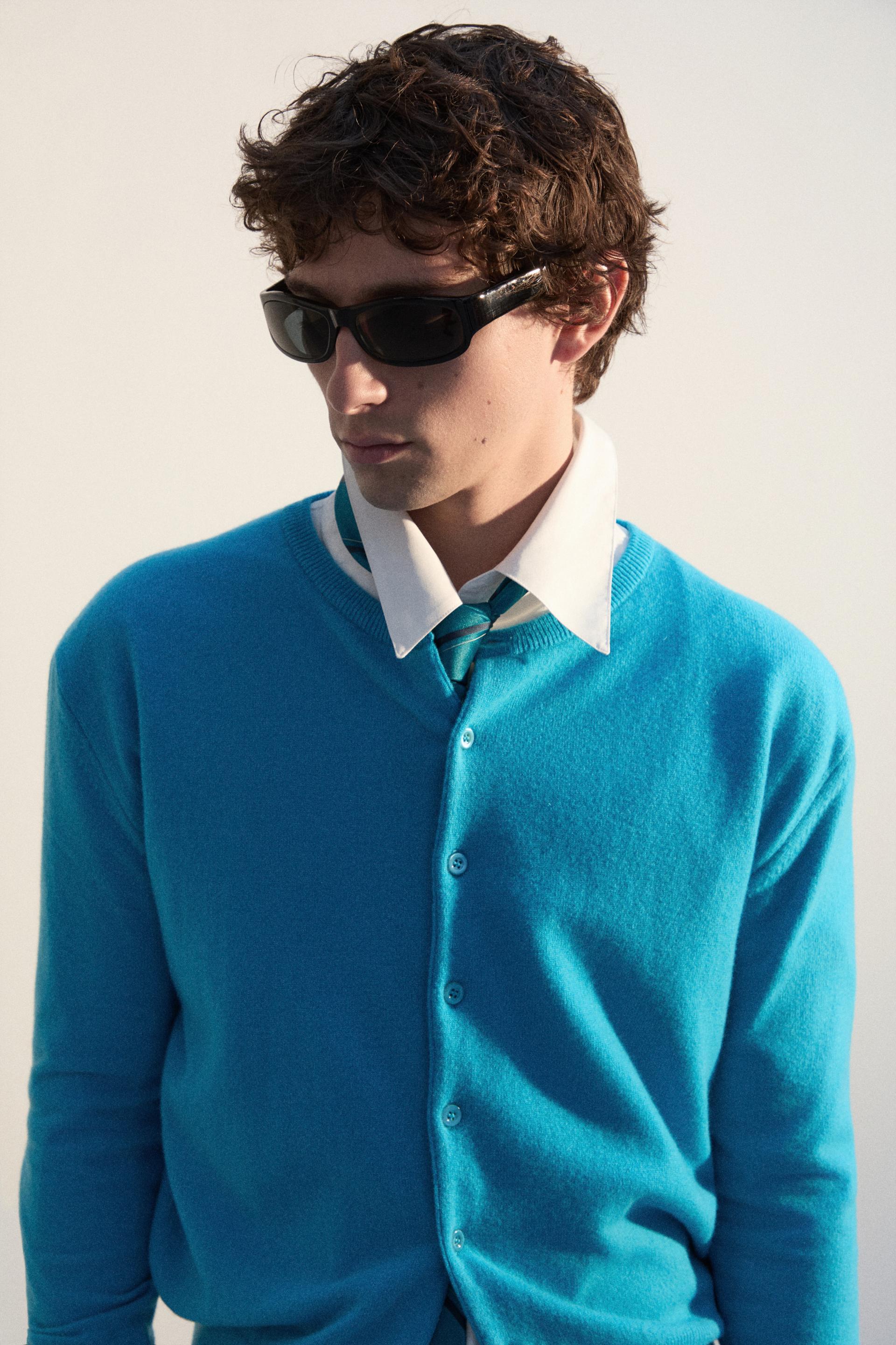 MERINO CLASSIC CARDIGAN TURQUOISE