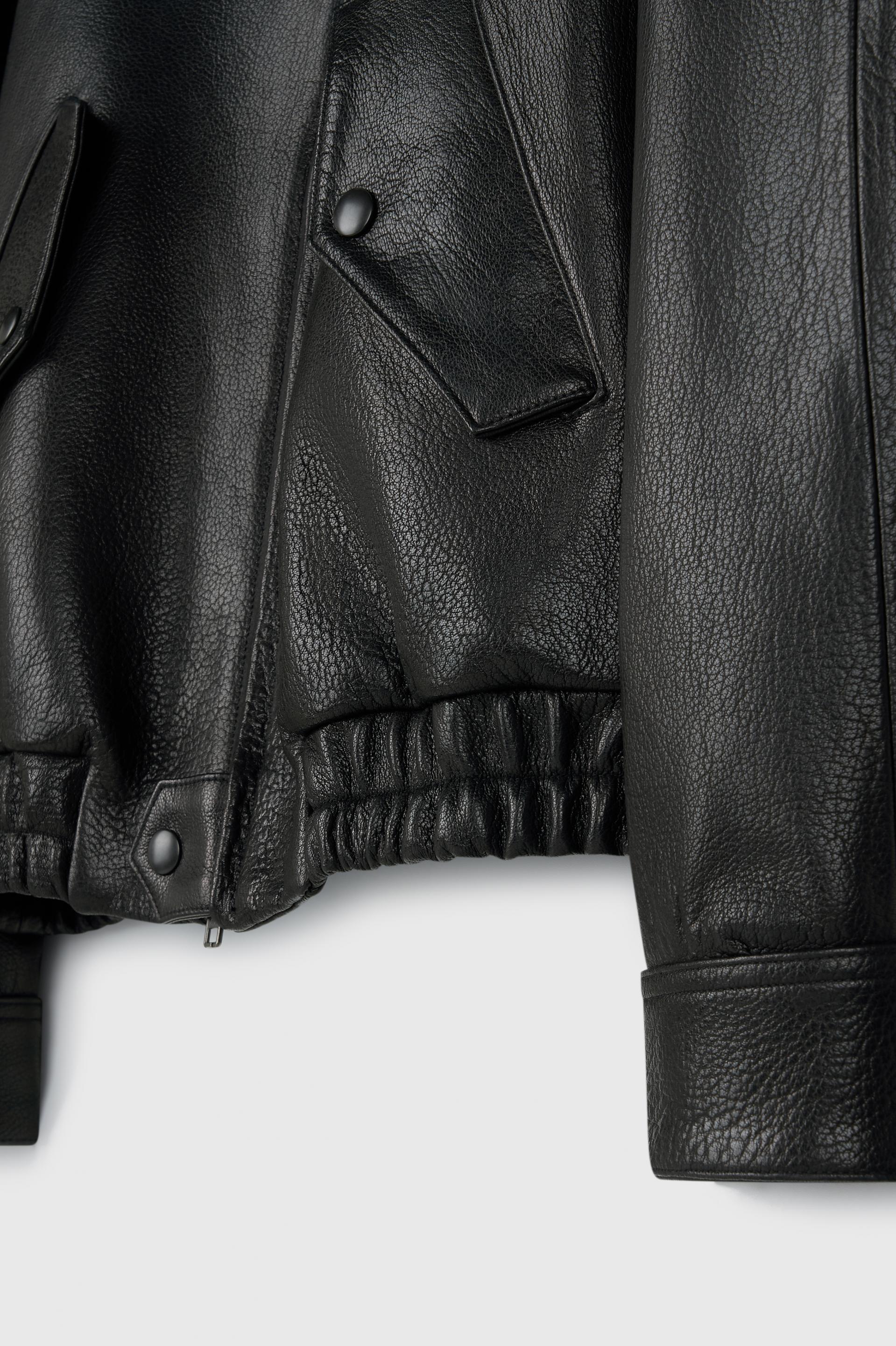 FONTA LAMBSKIN BOMBER JACKET TAN BLACK