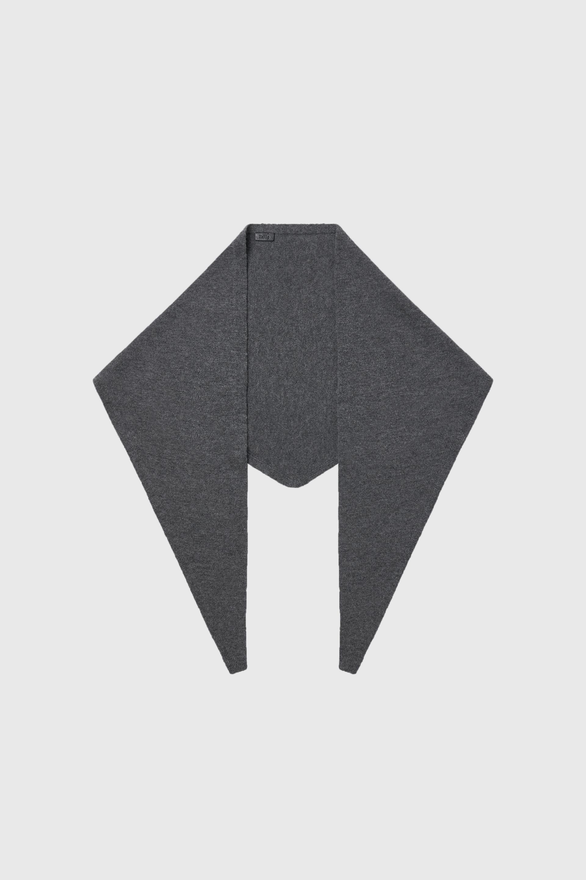 MERINO WOOL TRIANGULAR SCARF GREY