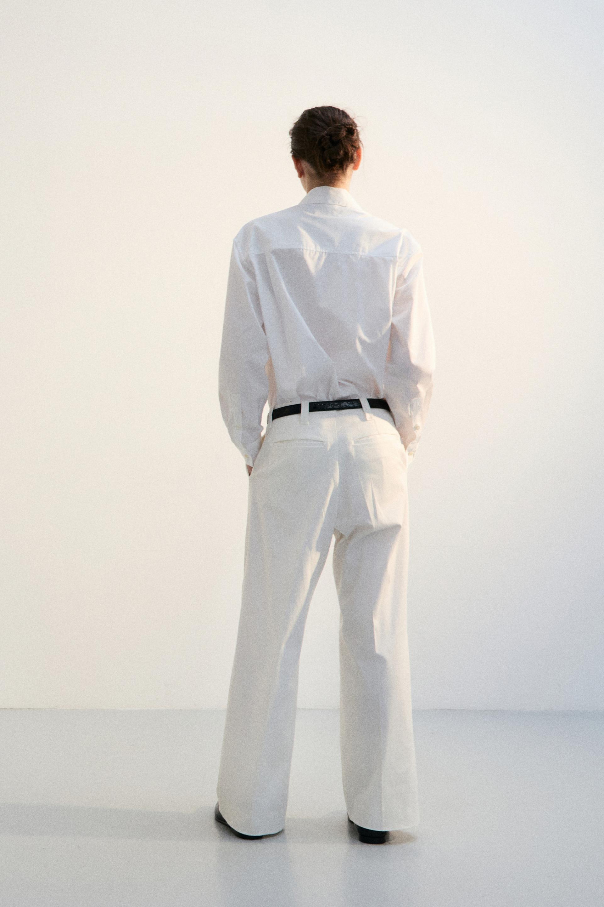 SOLID COTTON POPLIN BOY SHIRT WHITE