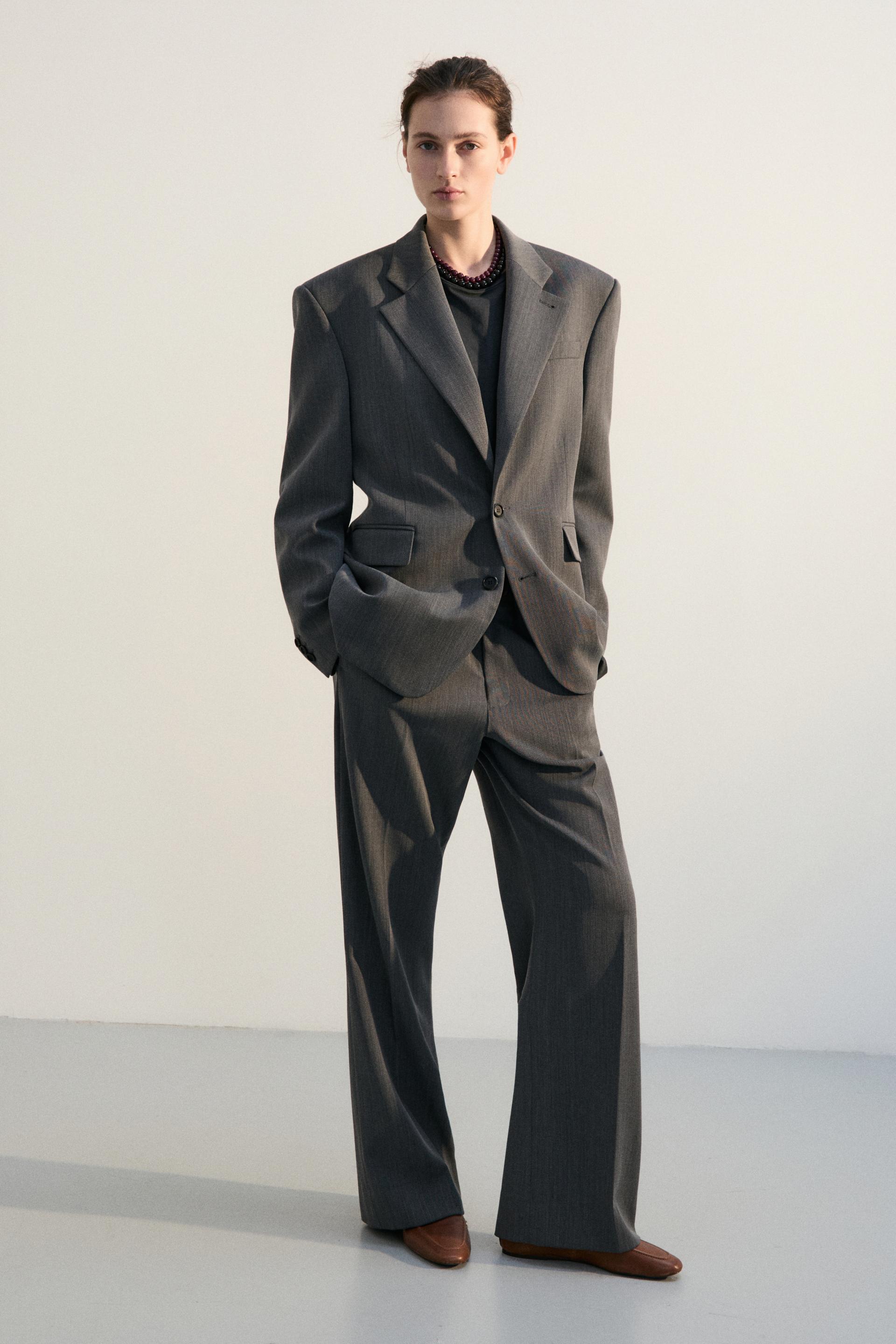 FONTA WOOL DRESS TROUSERS CONCRETE