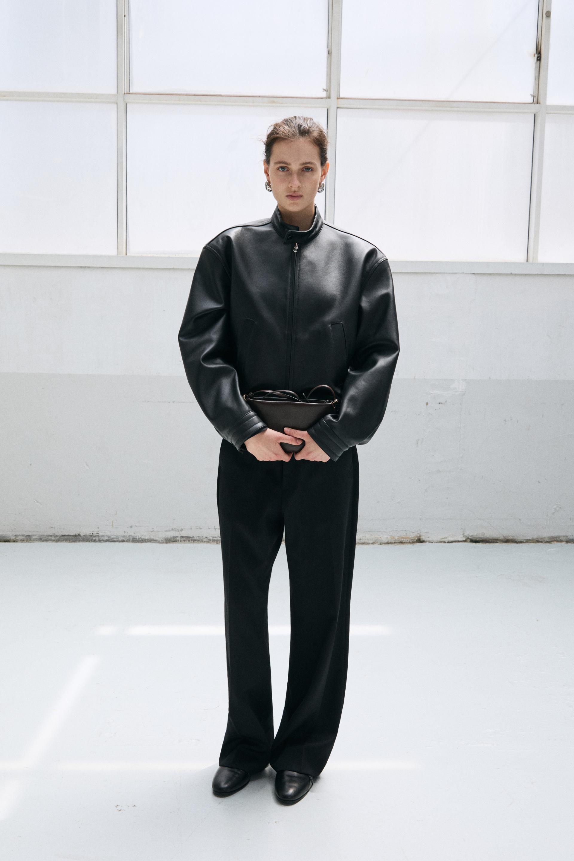 COMAN LAMBSKIN CAFE RACER JACKET BLACK