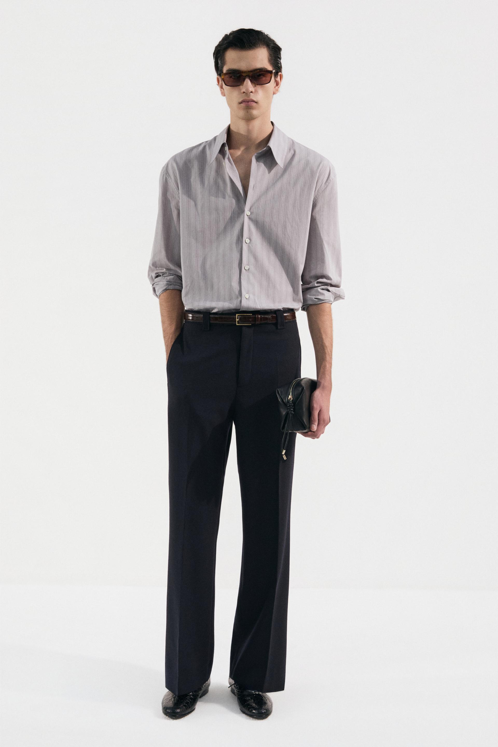 PASCAL STRIPE BOY SHIRT GREY VETIVER