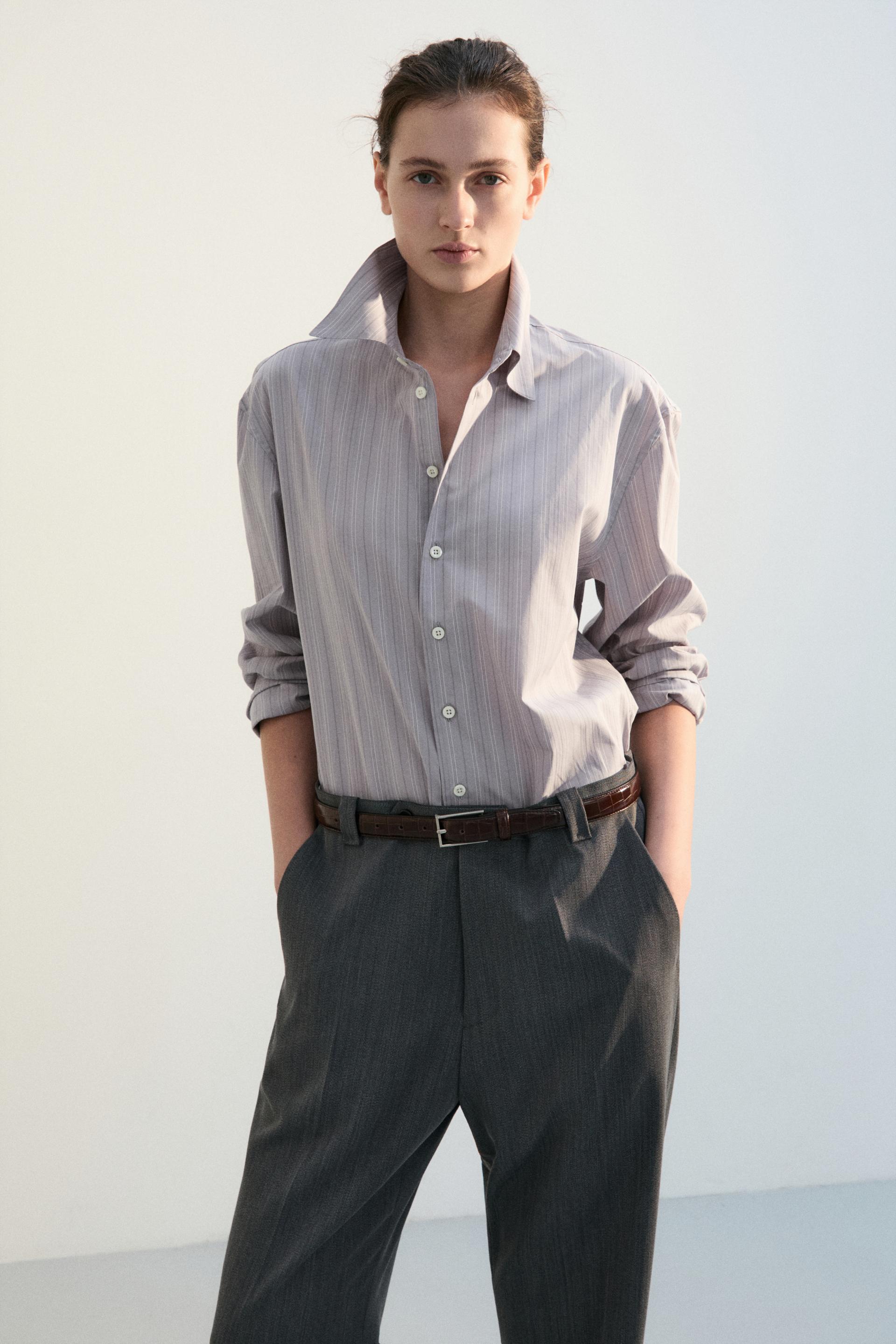 PASCAL STRIPE BOY SHIRT GREY VETIVER