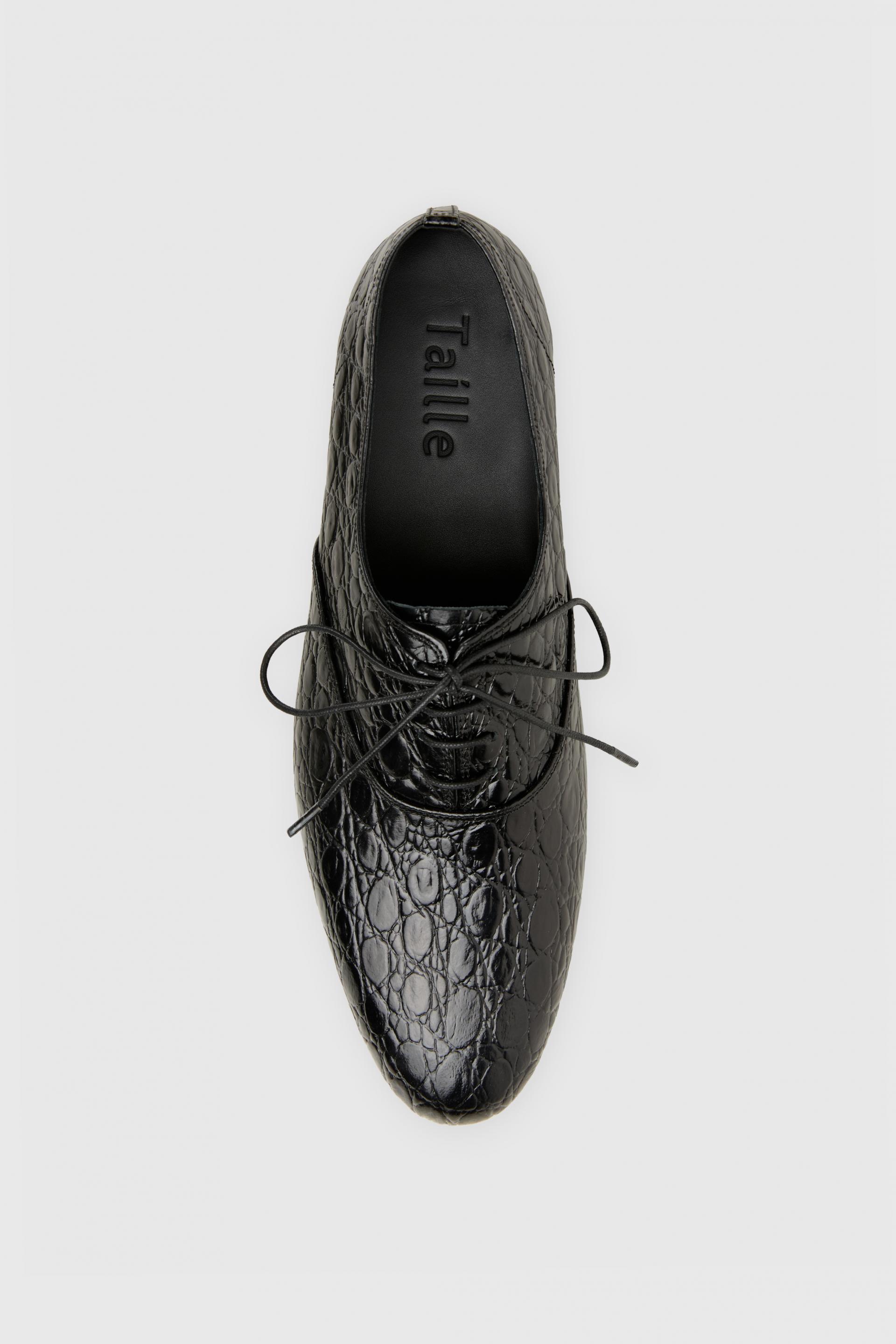 CREPE JAZZ OXFORDS BLACK CROCO