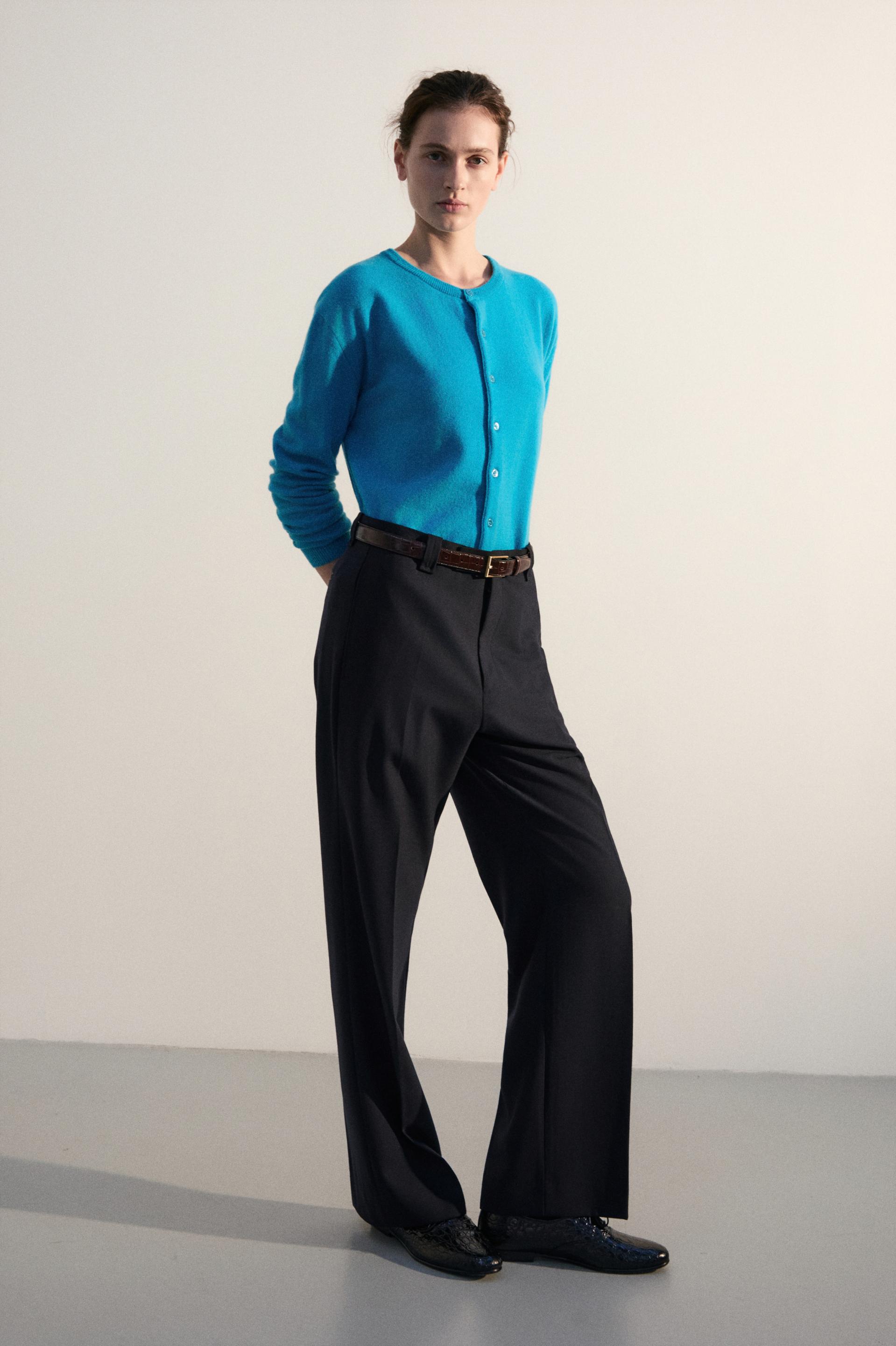 CARNABY FLARED WOOL TROUSERS DARK NAVY
