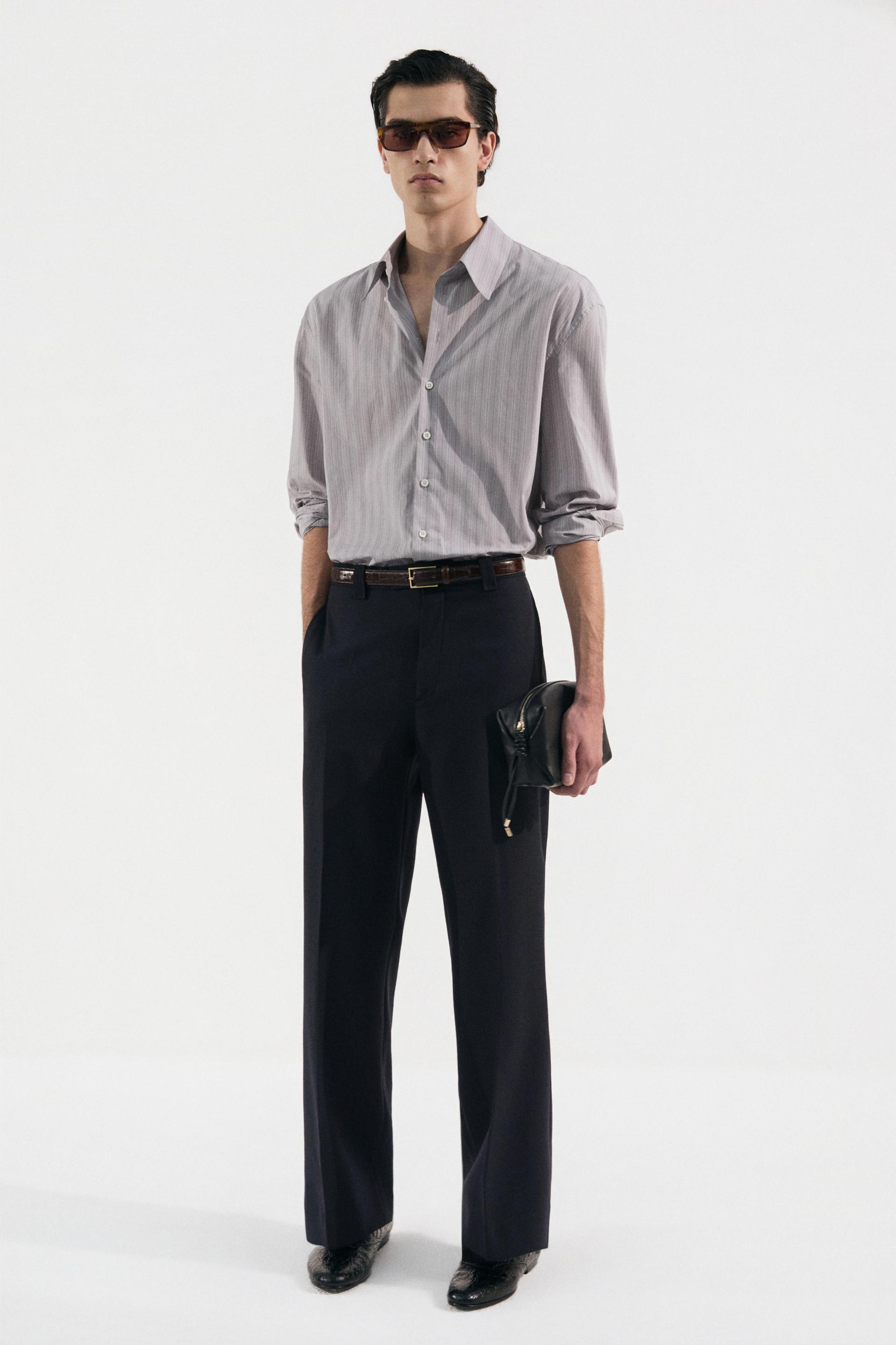 PASCAL STRIPE BOY SHIRT GREY VETIVER