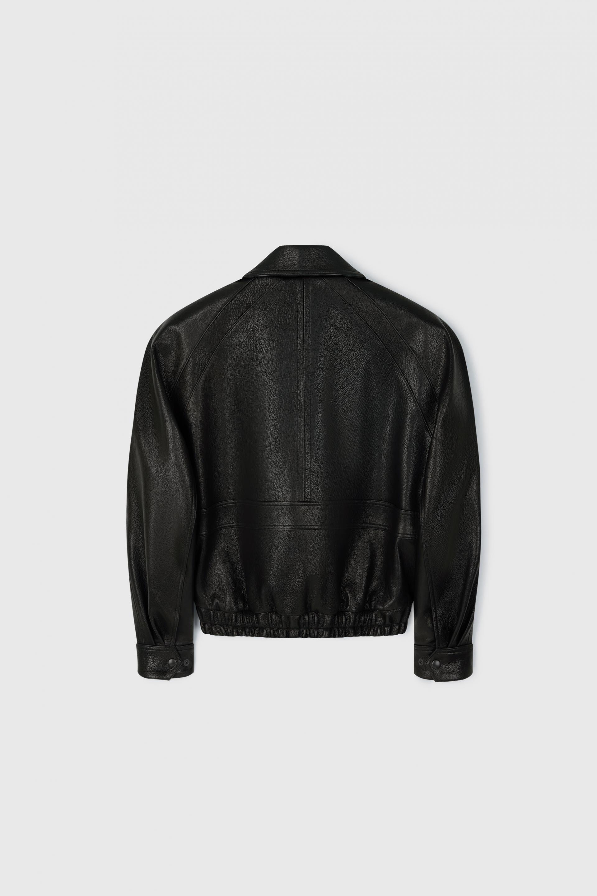 FONTA LAMBSKIN BOMBER JACKET TAN BLACK