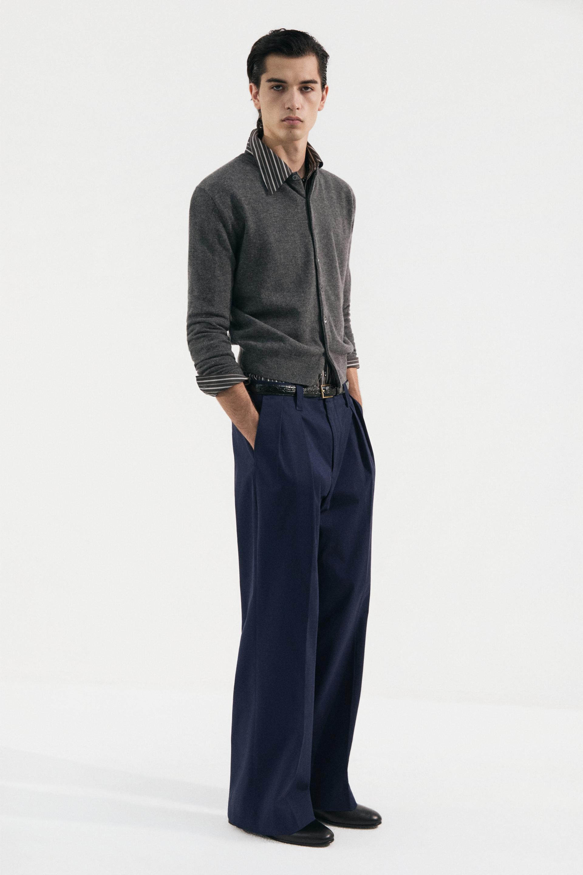 KILT TAILORED COTTON TROUSERS BLUE NAVY