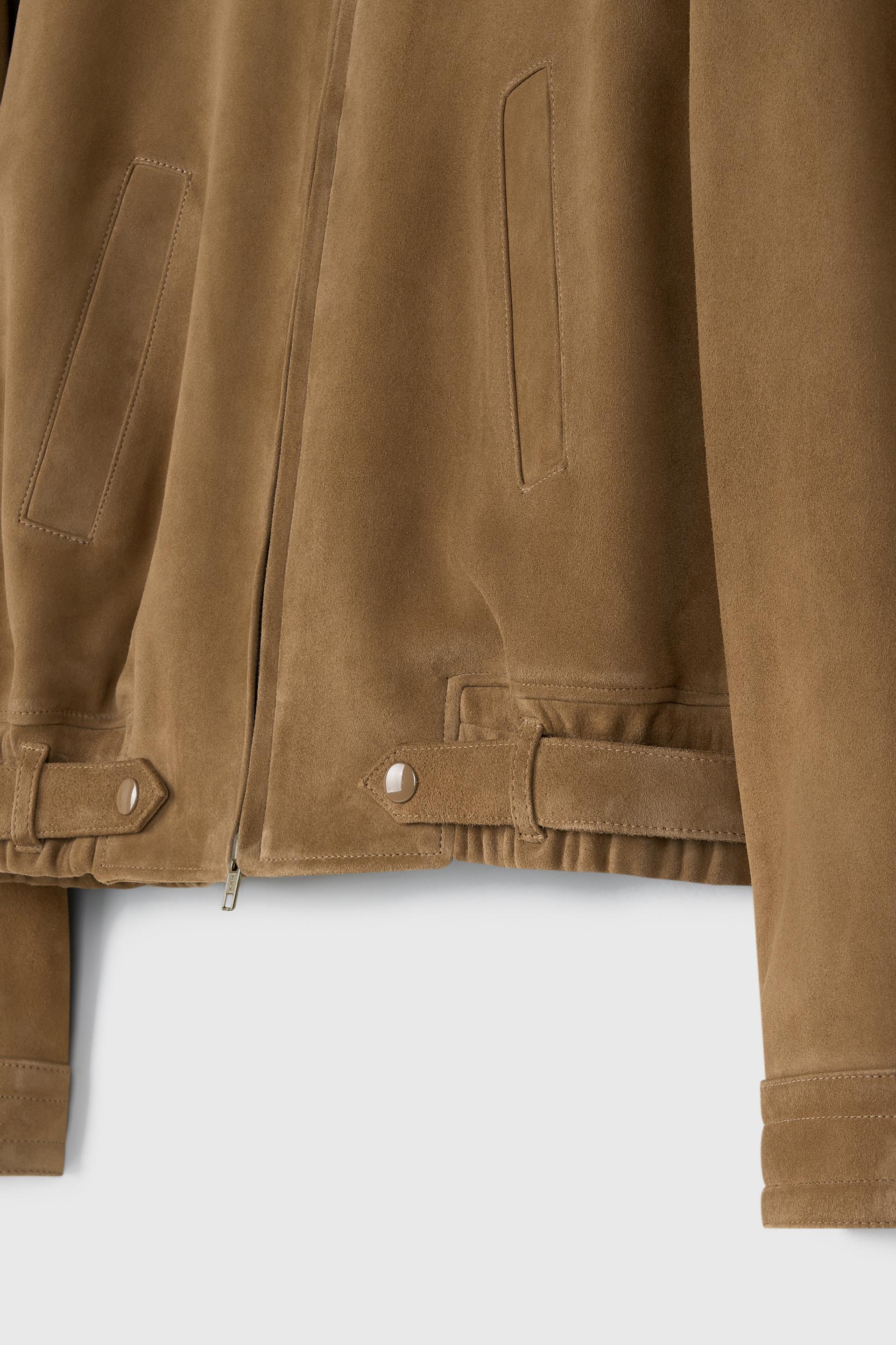COMAN LAMBSKIN CAFE RACER JACKET TOBACCO