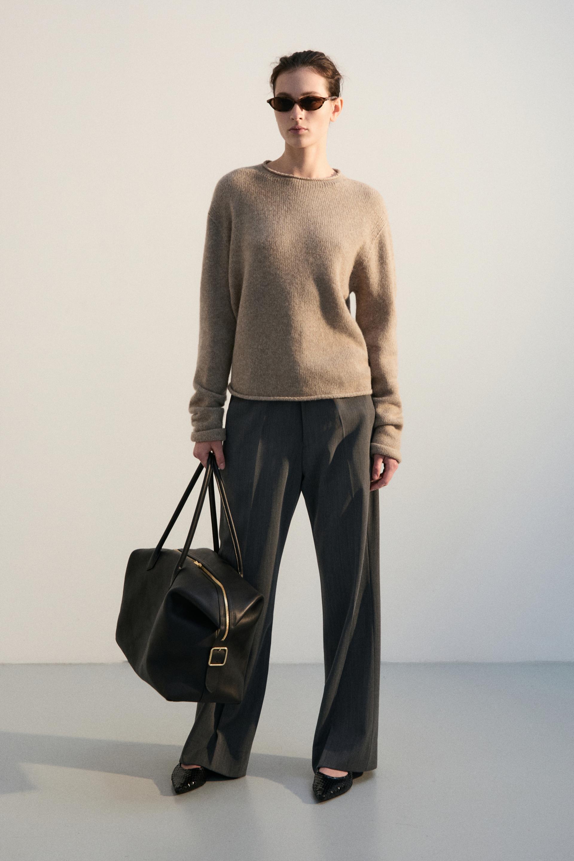 FONTA WOOL DRESS TROUSERS CONCRETE