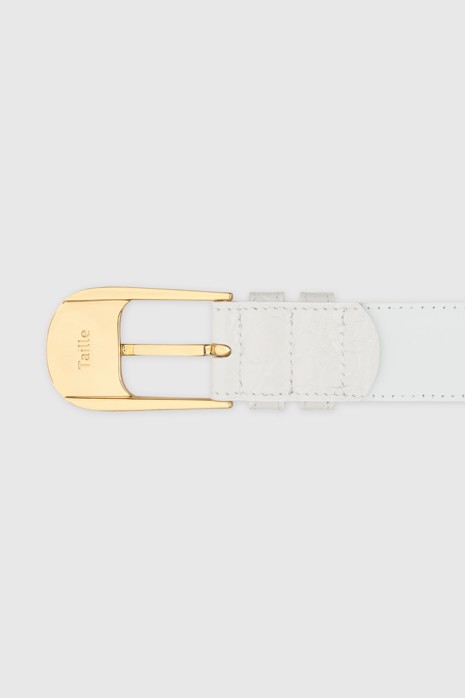 OMBRA BUCKLE BELT WHITE CROCO GOLD